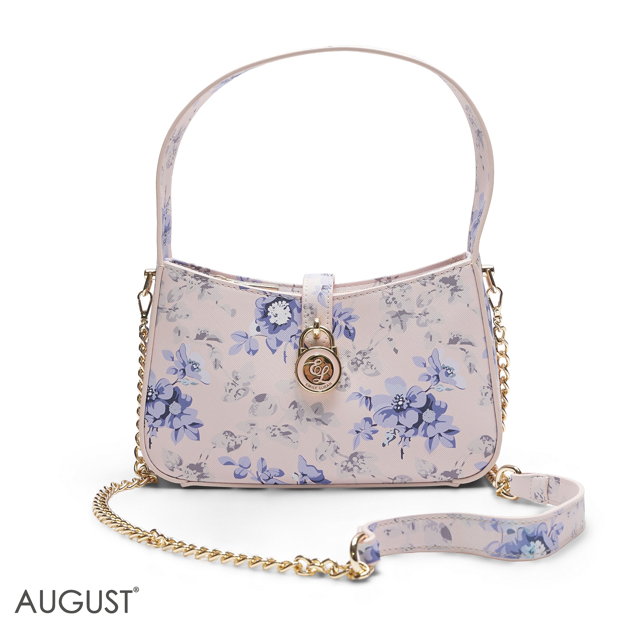 LAVENDER FLORAL BAGUETTE BAG