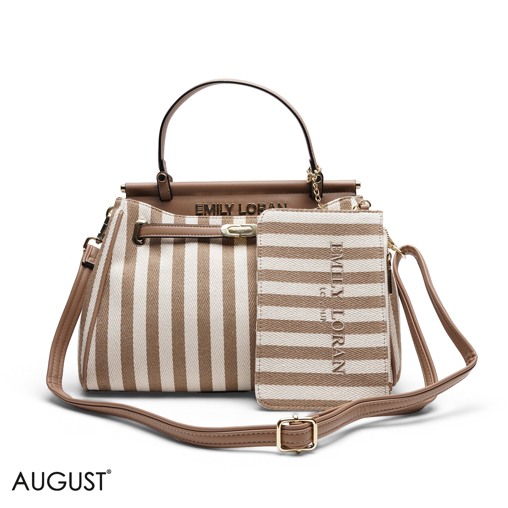 EMILY LORAN STRIPED CANVAS BAG