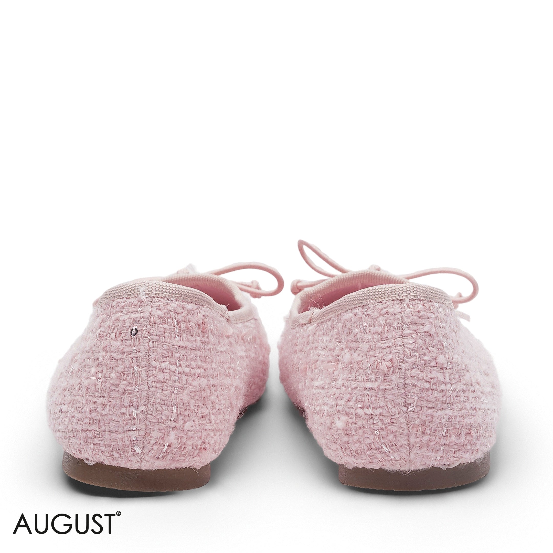 ELEGANT PINK TWEED SLINGBACK FLAT