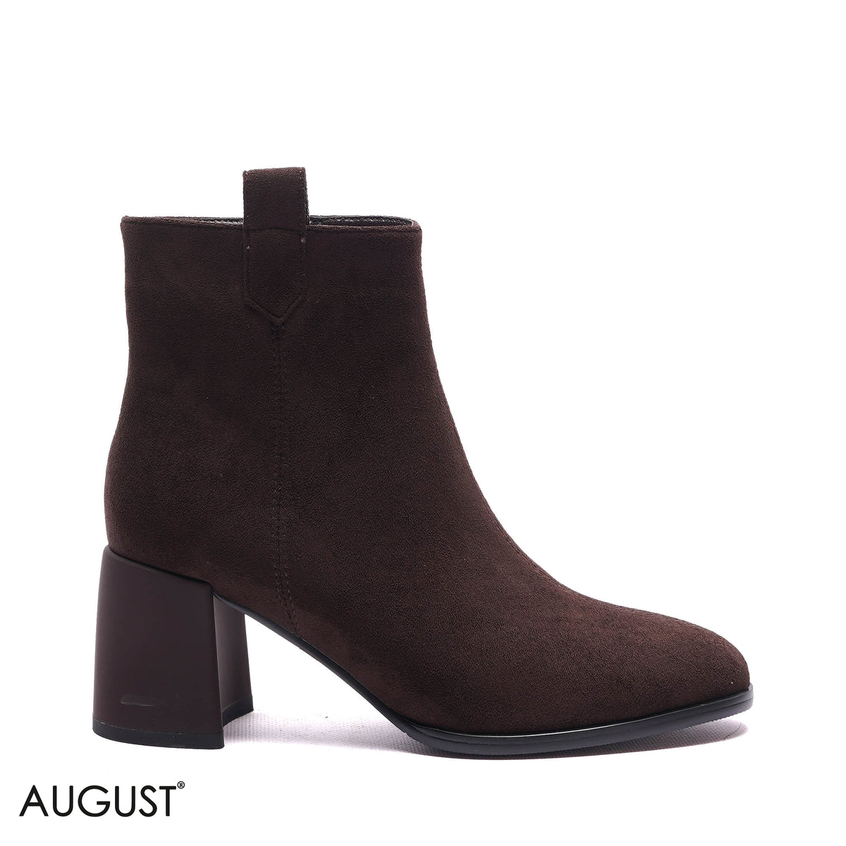 SIDE-ZIP SUEDE BLOCK HEEL BOOTS