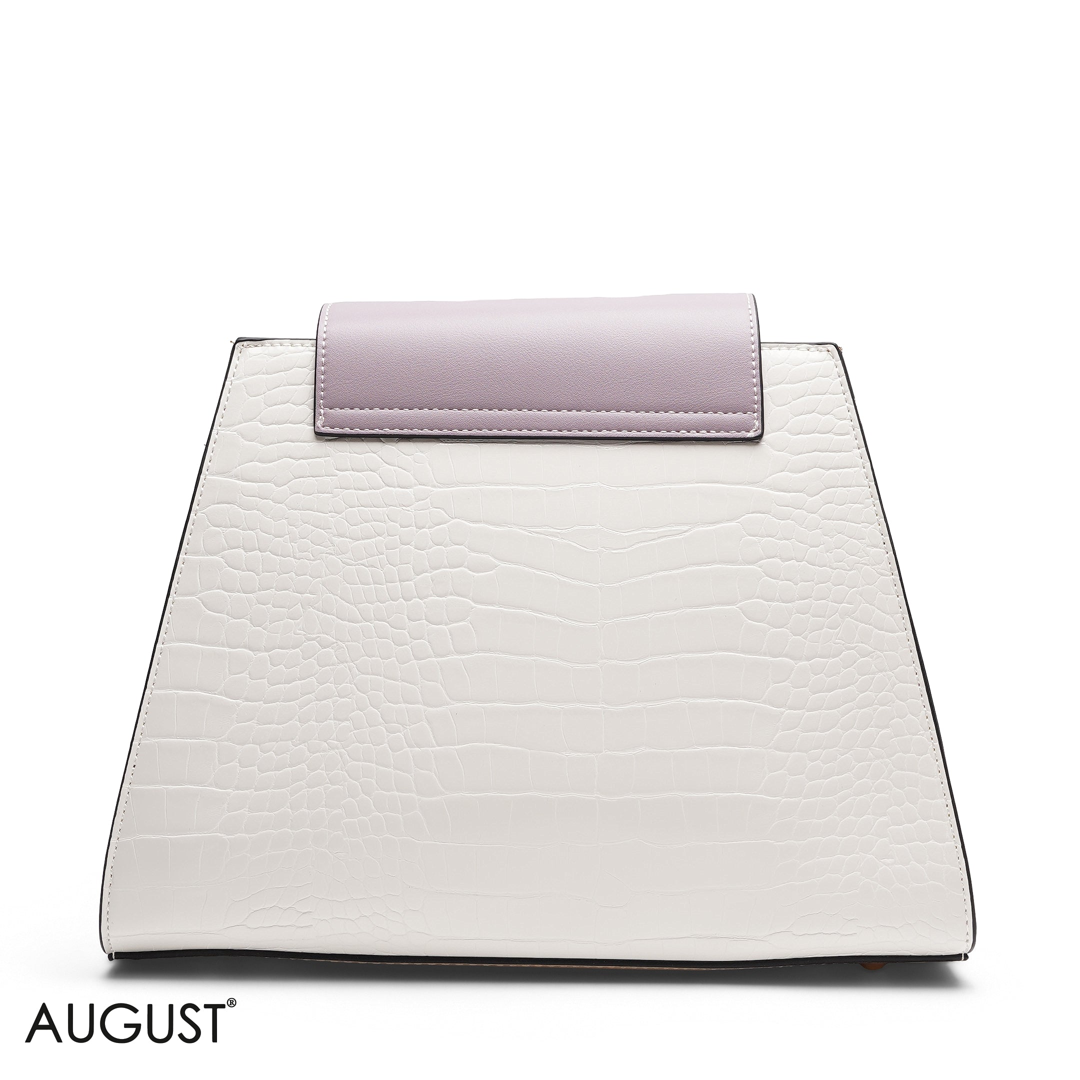 STRUCTURED LEATHER TOTE WITH DETACHABLE POUCH