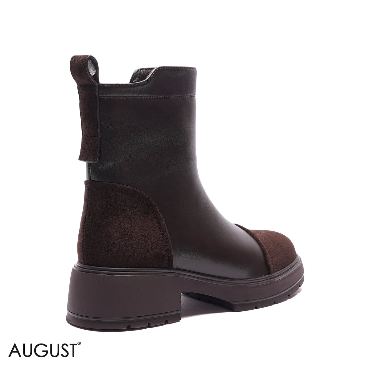 CONTRAST TOE-CAP LUG-SOLE BOOTS