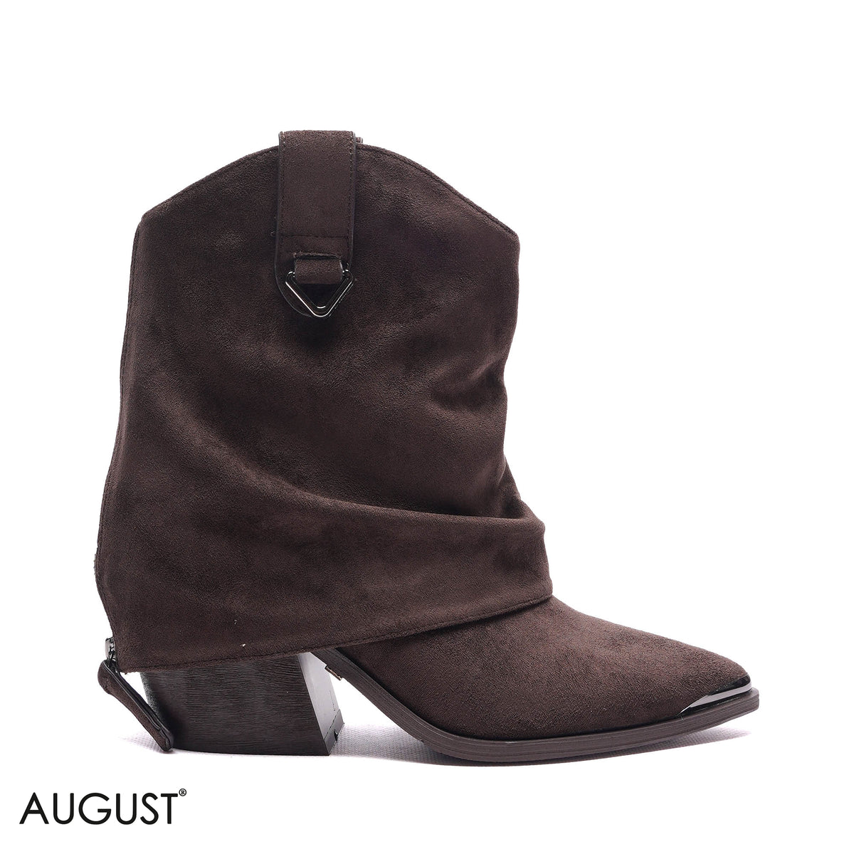 SLOUCHY WESTERN SUEDE CUBAN-HEEL BOOTS