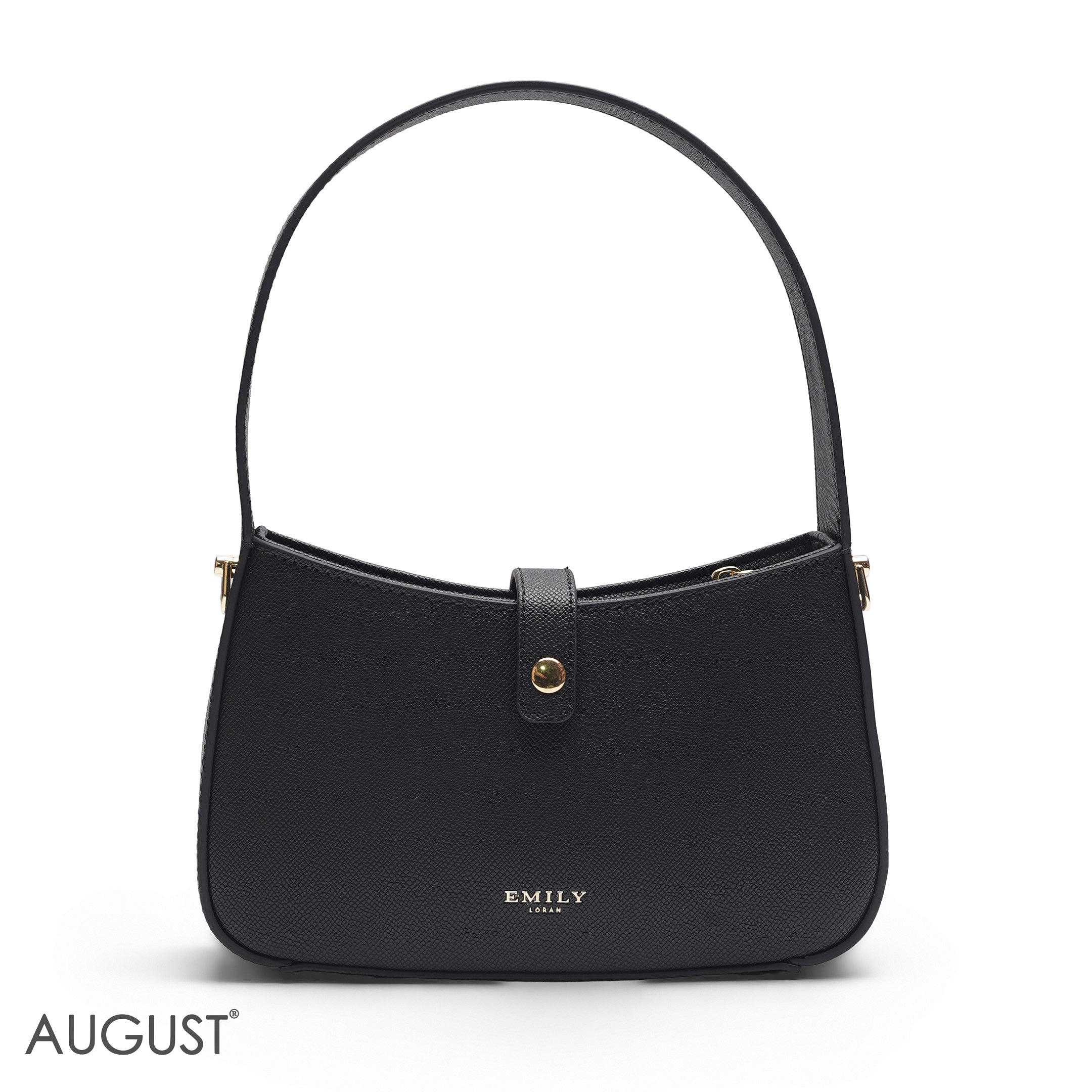 BLACK DAISY EMBROIDERED BAGUETTE BAG