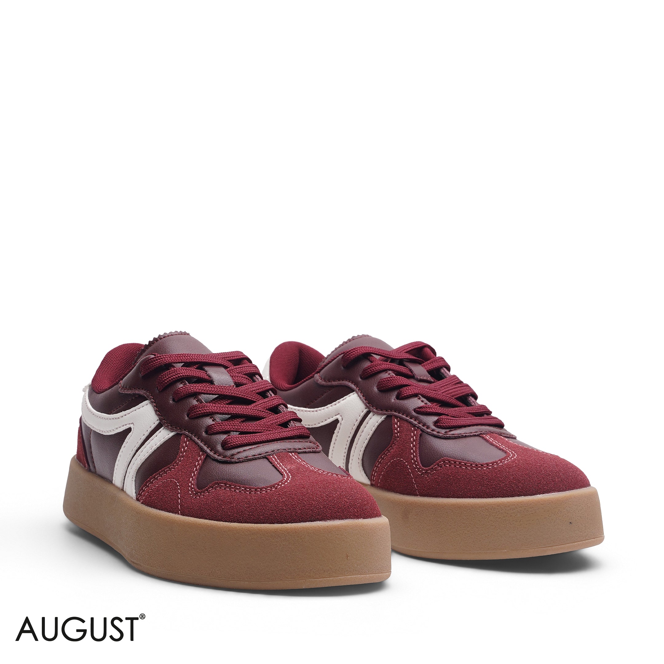 MAROON BROWN SUEDE LEATHER
SNEAKERS WITH RUBBER SOLE