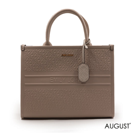 EMILY LORAN EMBOSSED LEATHER HANDBAG-LARGE