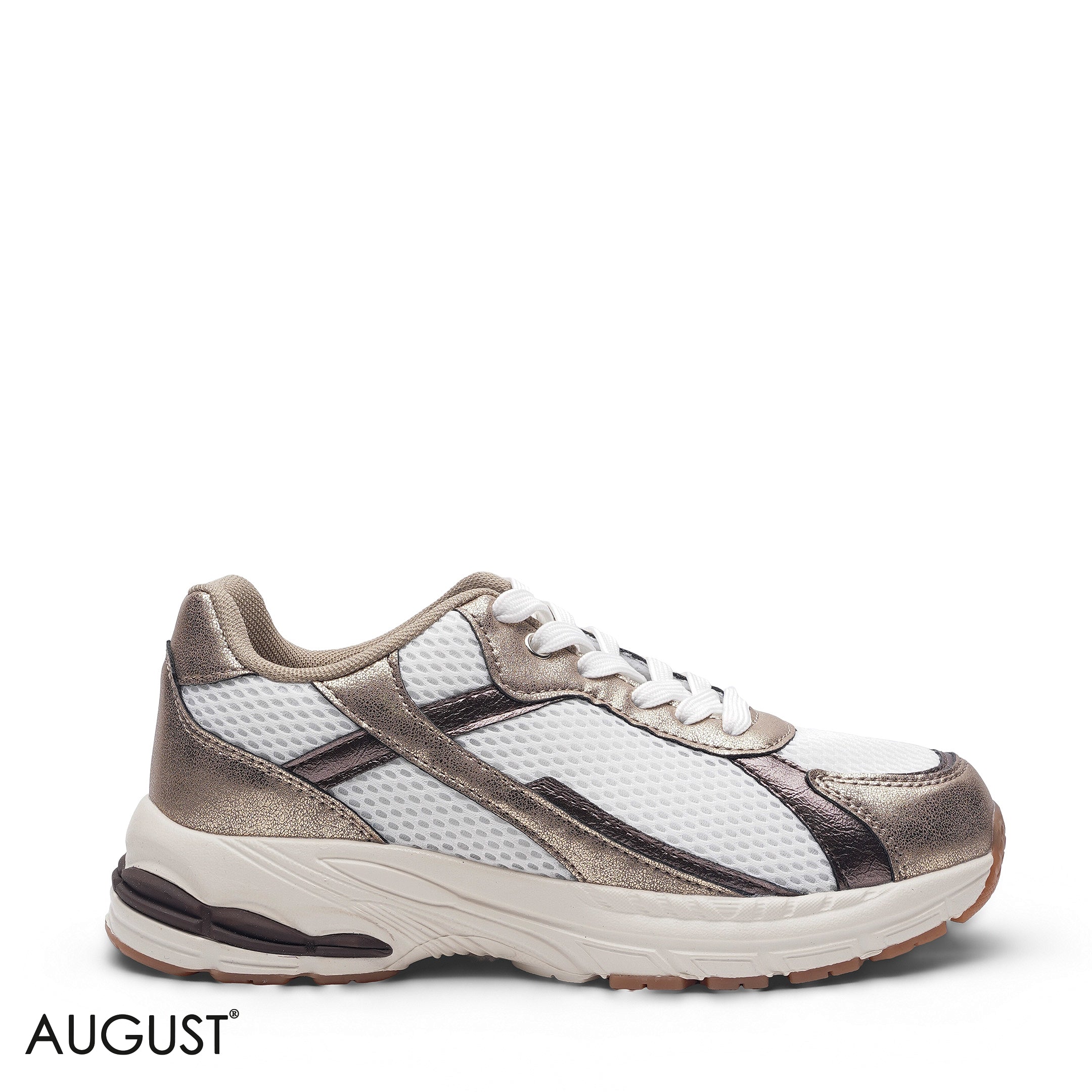 ELEGANT BRONZE METALLIC MESH RUNNING SNEAKER