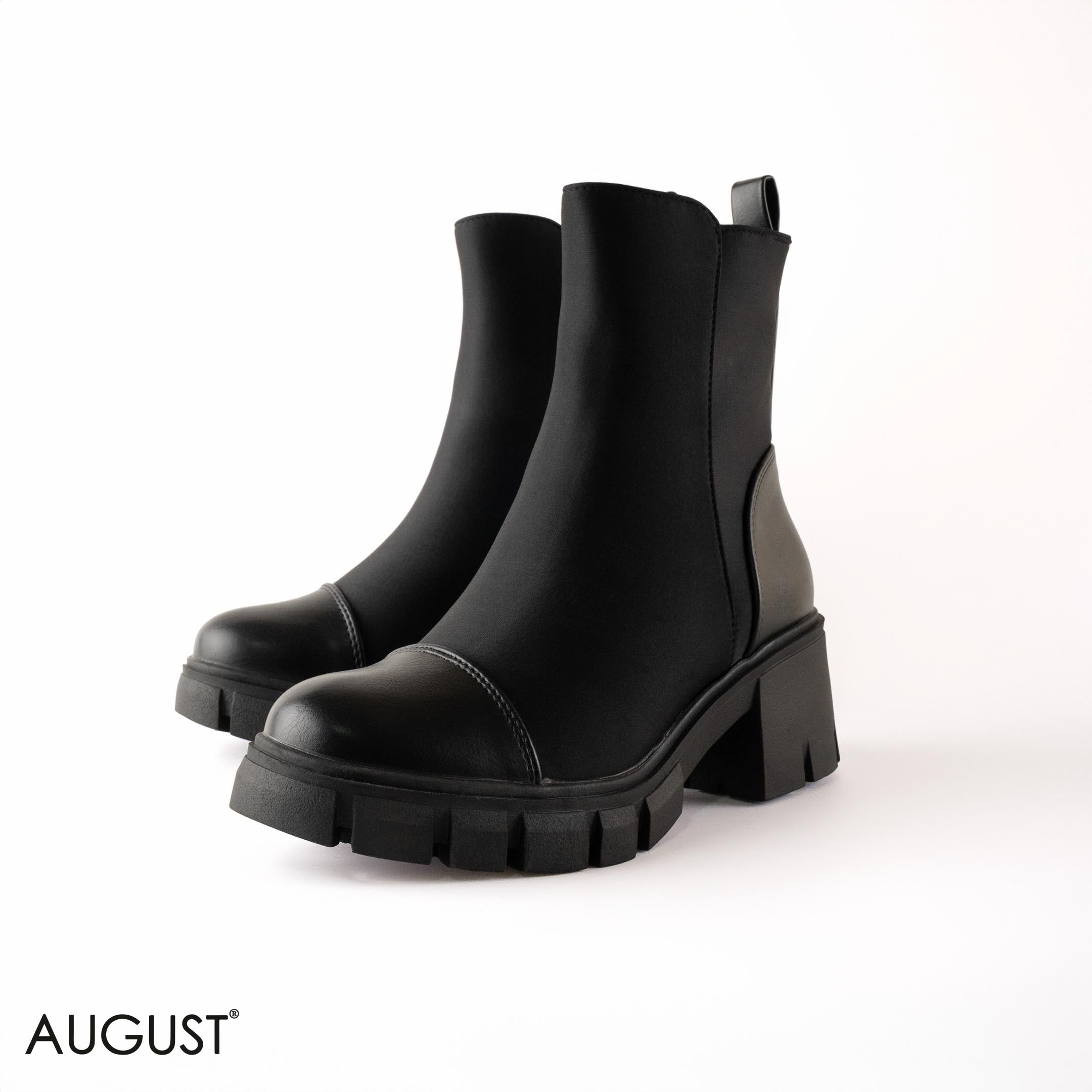 LEATHER ANKLE BOOTS WITH CHUNKY SOLE