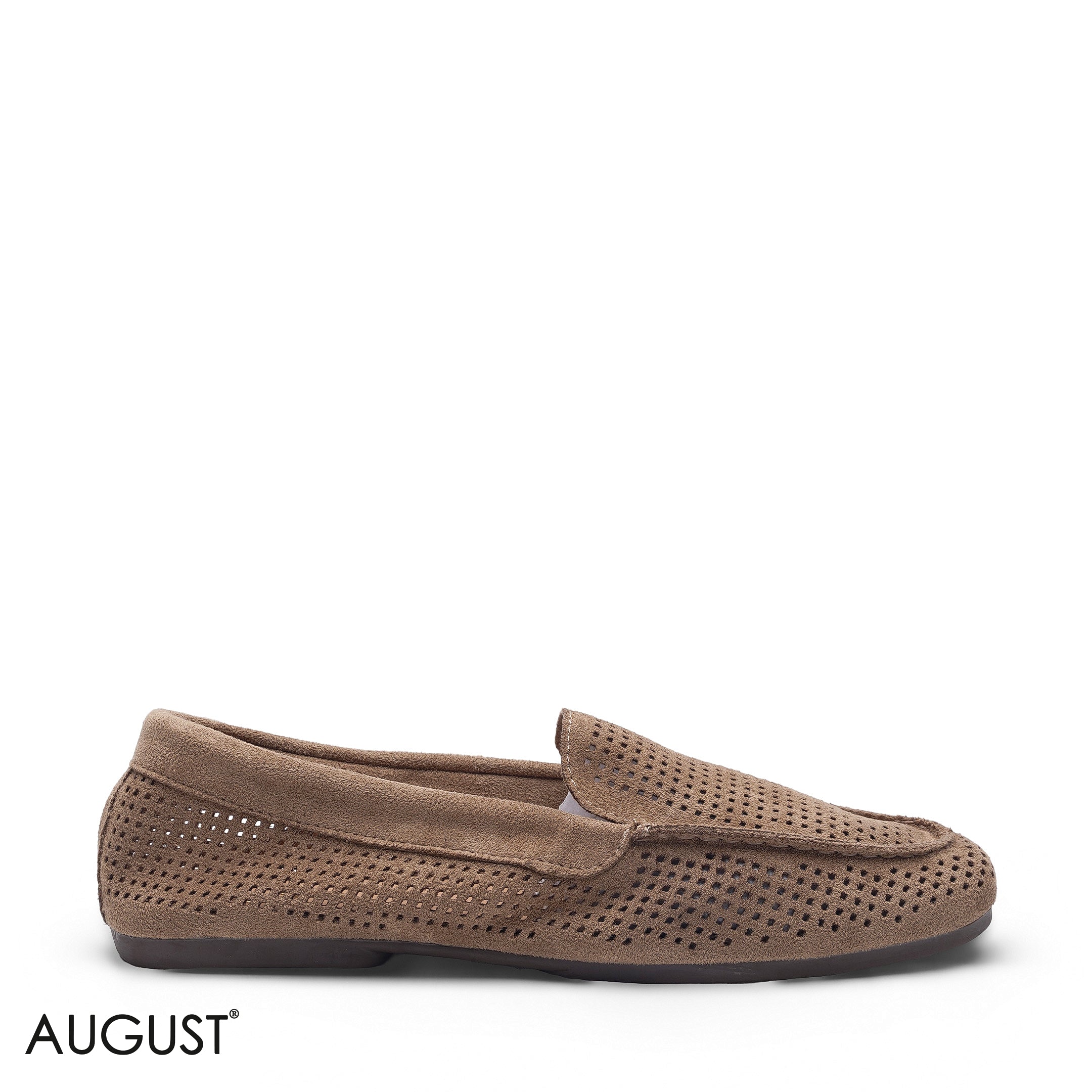 CAMEL SUEDE CASUAL SLIP-ON LOAFERS