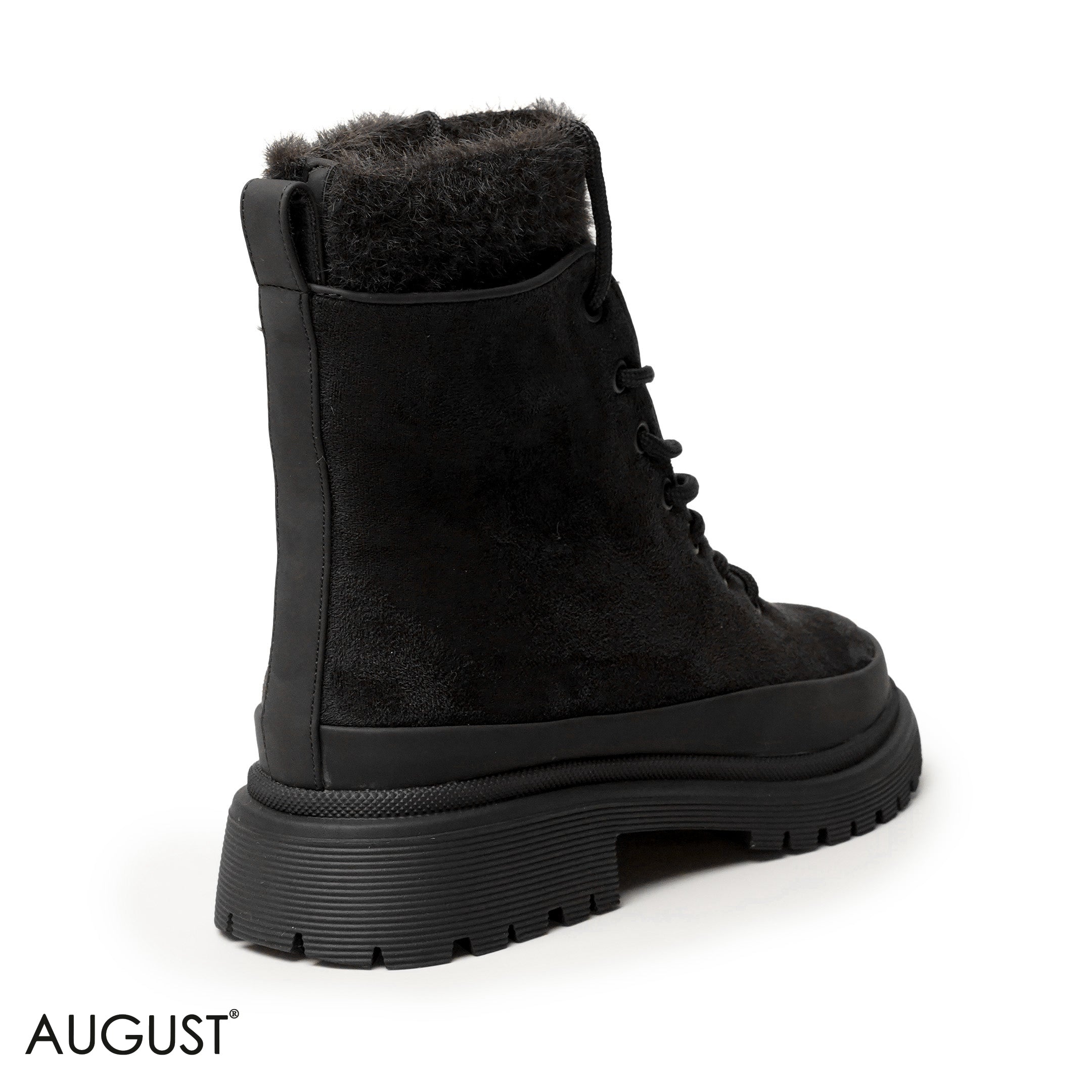 BLACK CHAMOIS LEATHER ANKLE BOOTS WITH BOND