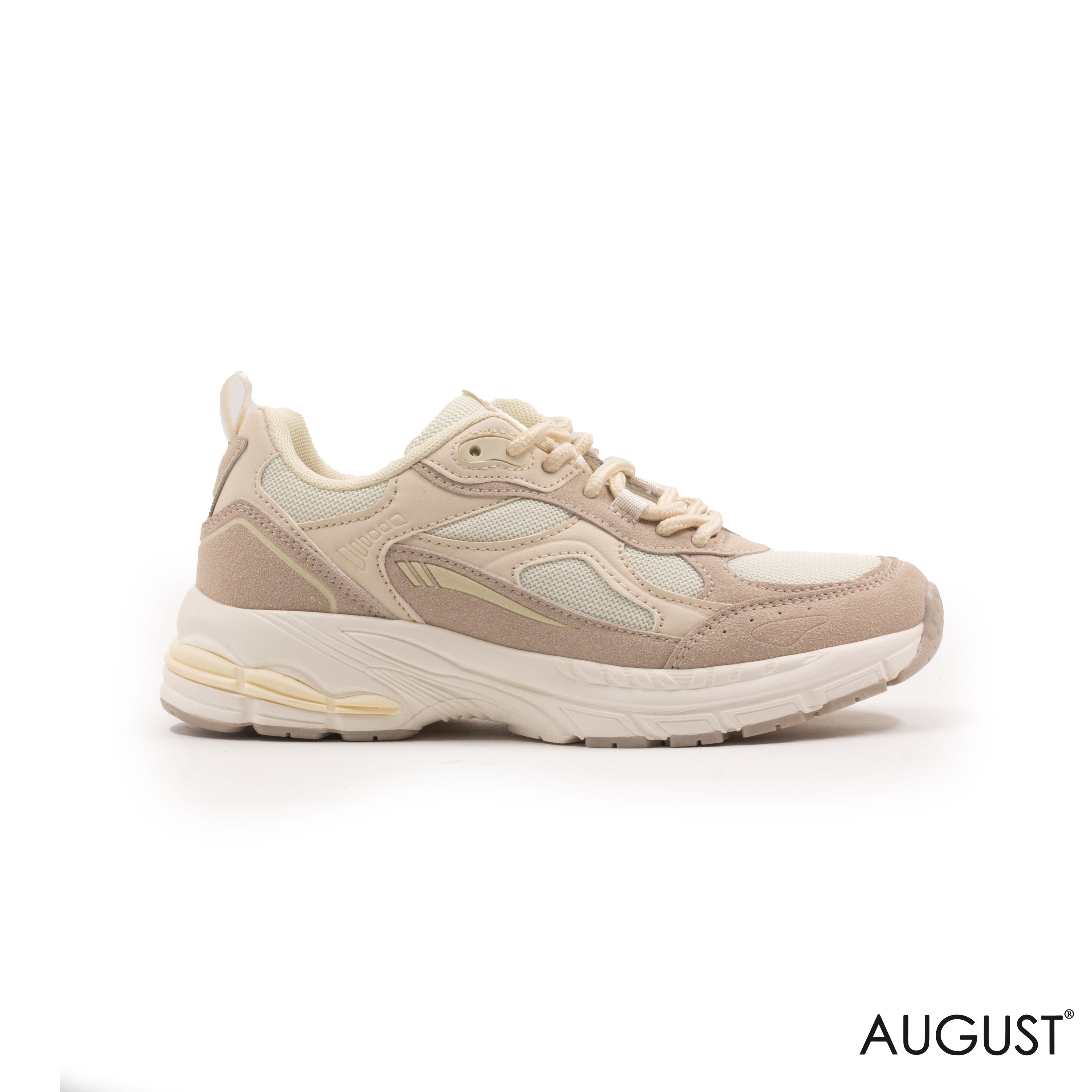 CHUNKY LEATHER SNEAKERS WITH FABRIC DETAIL