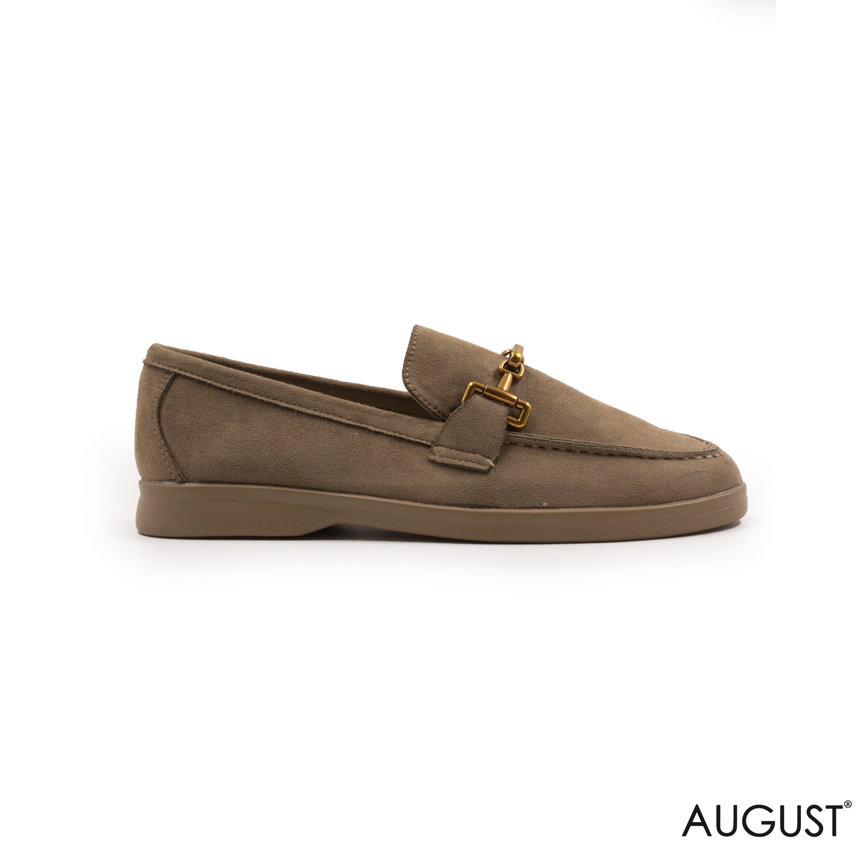 SPLIT CHAMOIS LOAFERS WITH BUCKLE
