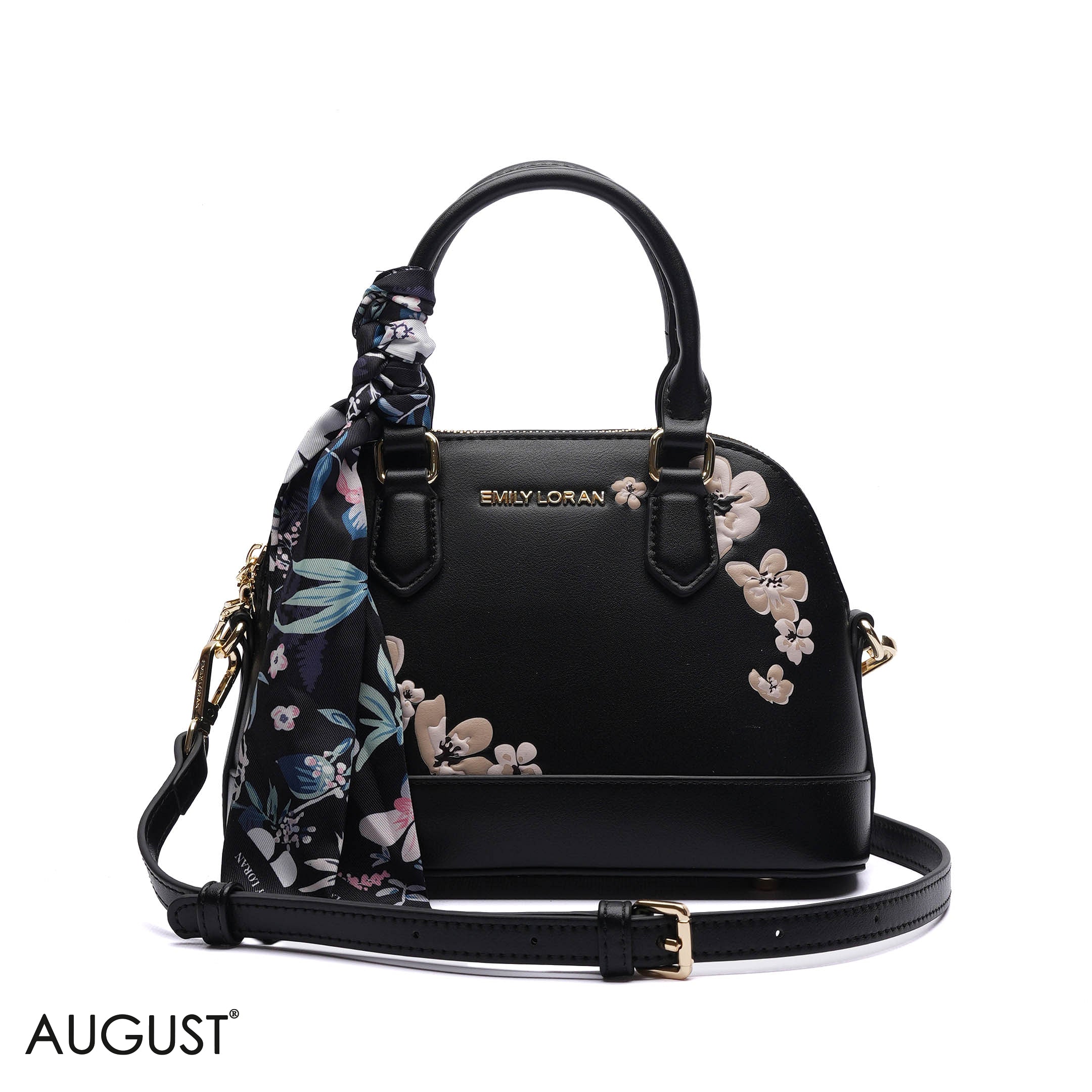 FLORAL DOME HANDBAG WITH SCARF