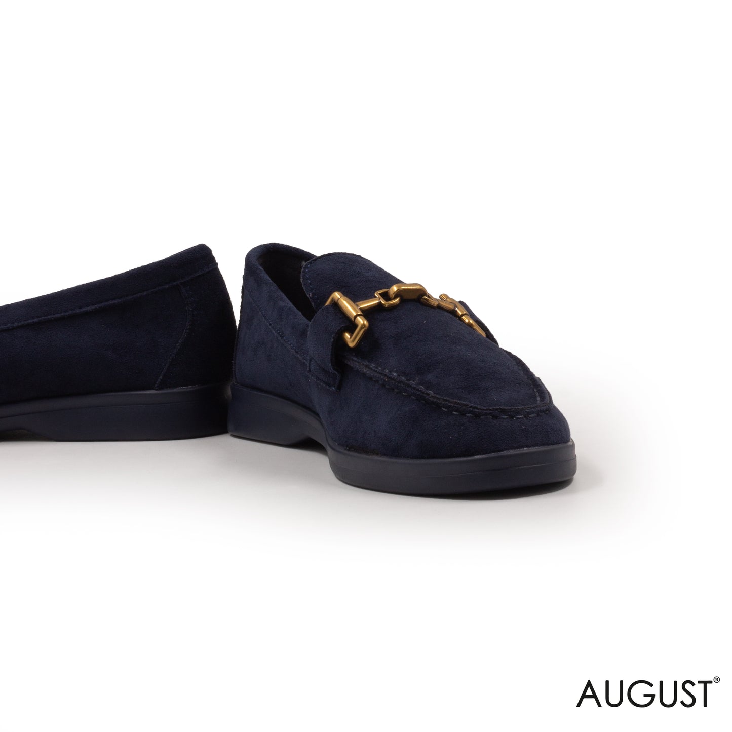 SPLIT CHAMOIS LOAFERS WITH BUCKLE