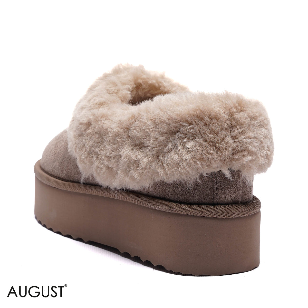PLATFORM FAUX-FUR SUEDE ANKLE BOOTS