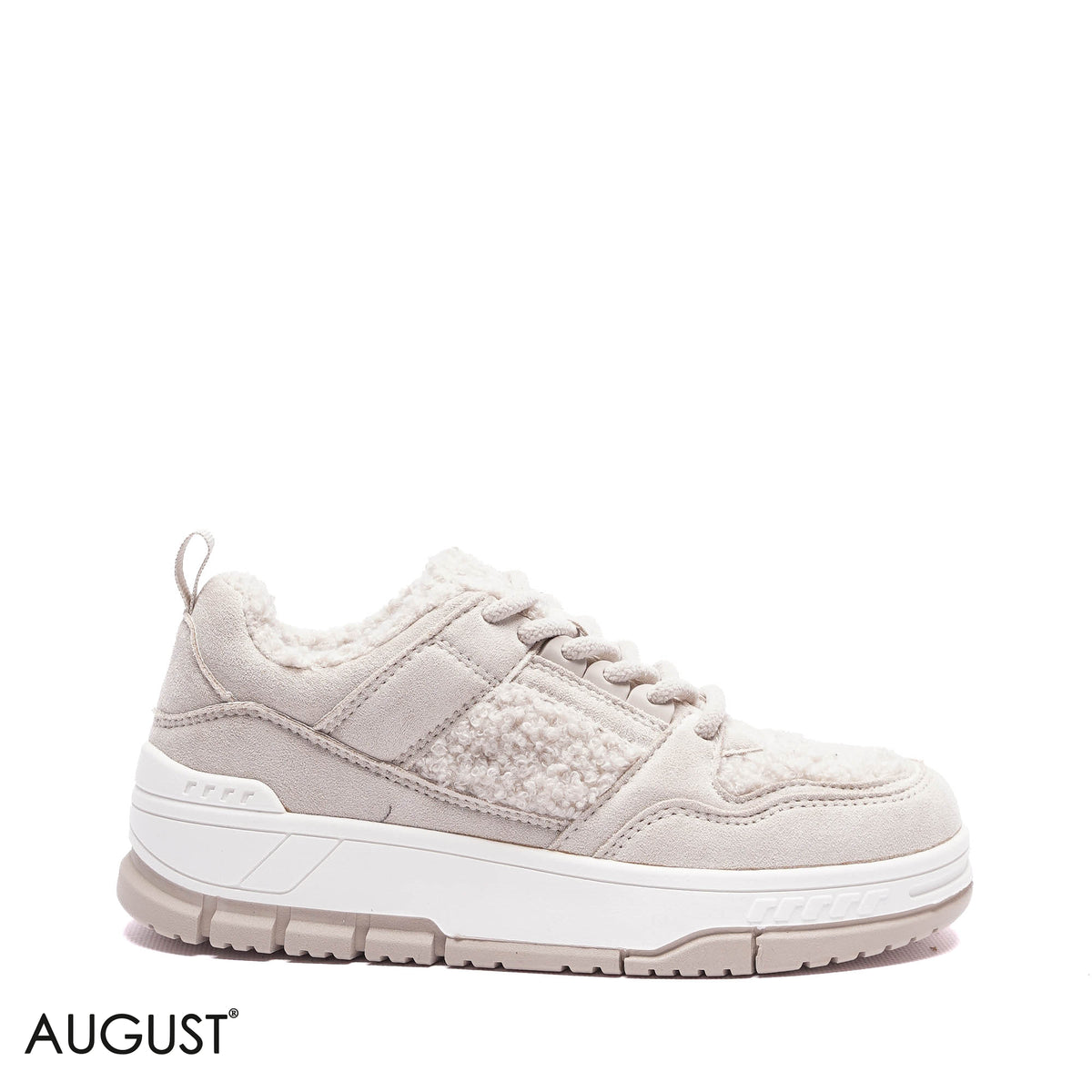 FAUX FUR SUEDE PLATFORM SNEAKERS
