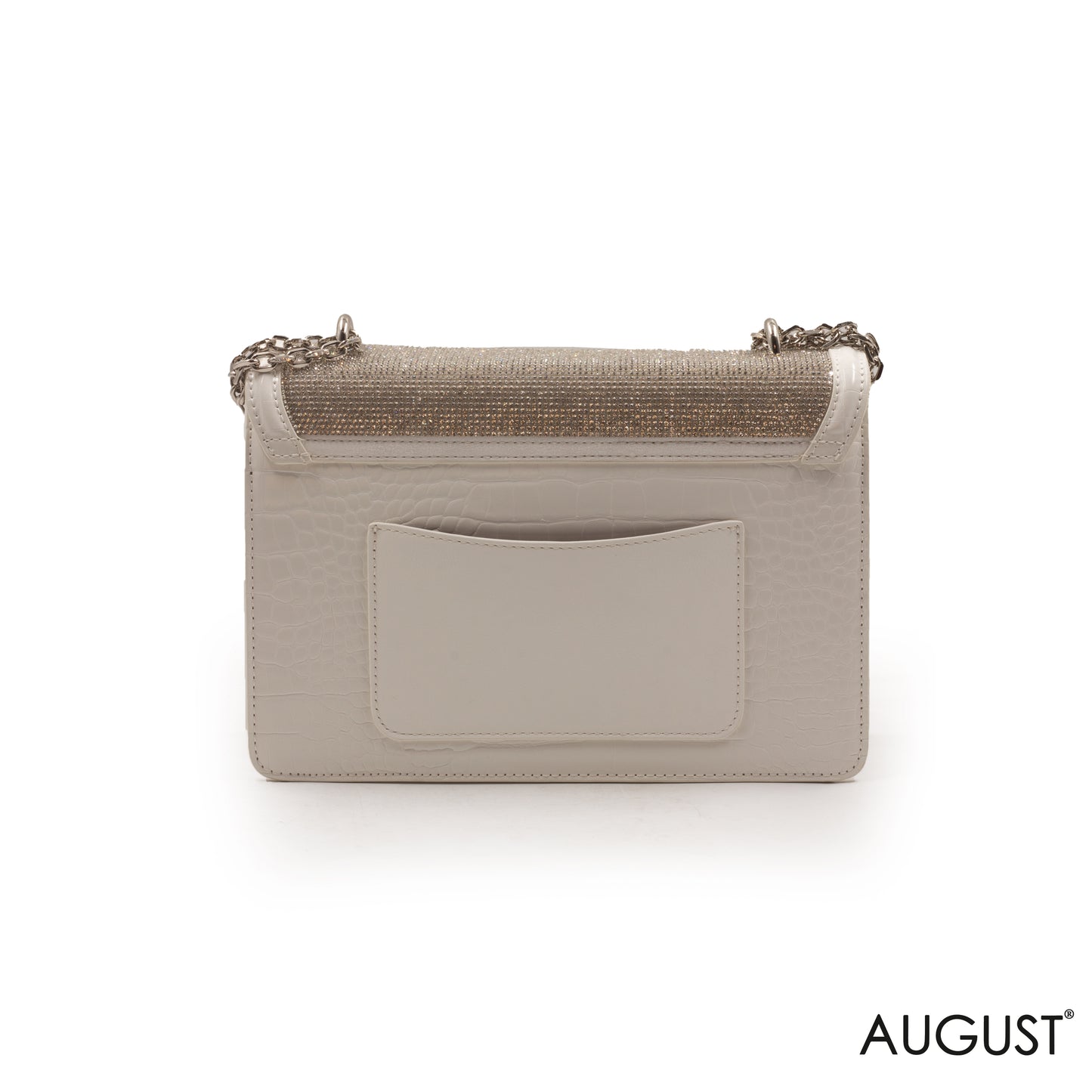 EVENING SHINY WHITE SHOULDER BAG-MED