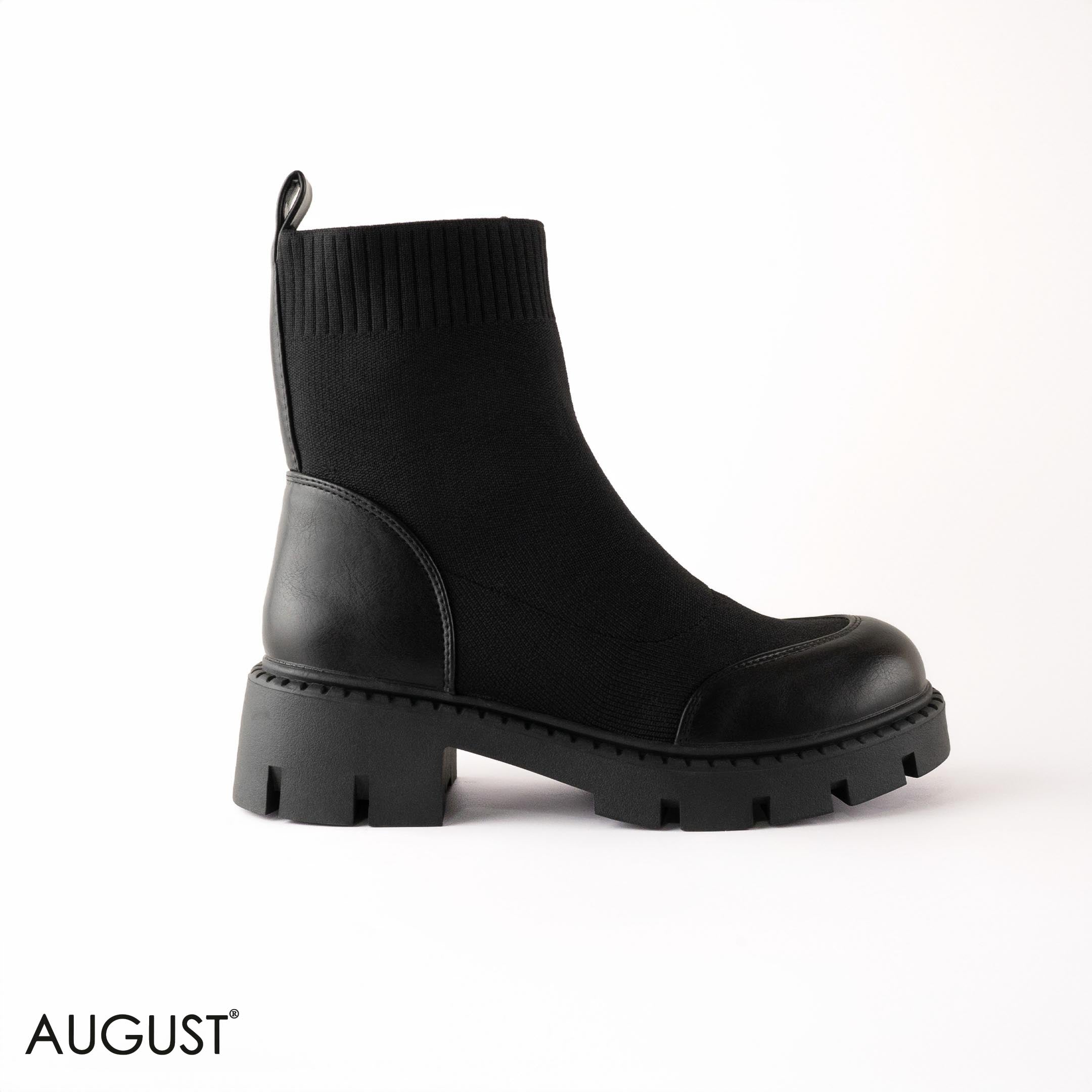 STRETCHY SOCK ANKLE BOOTS WITH CHUNKY SOLE