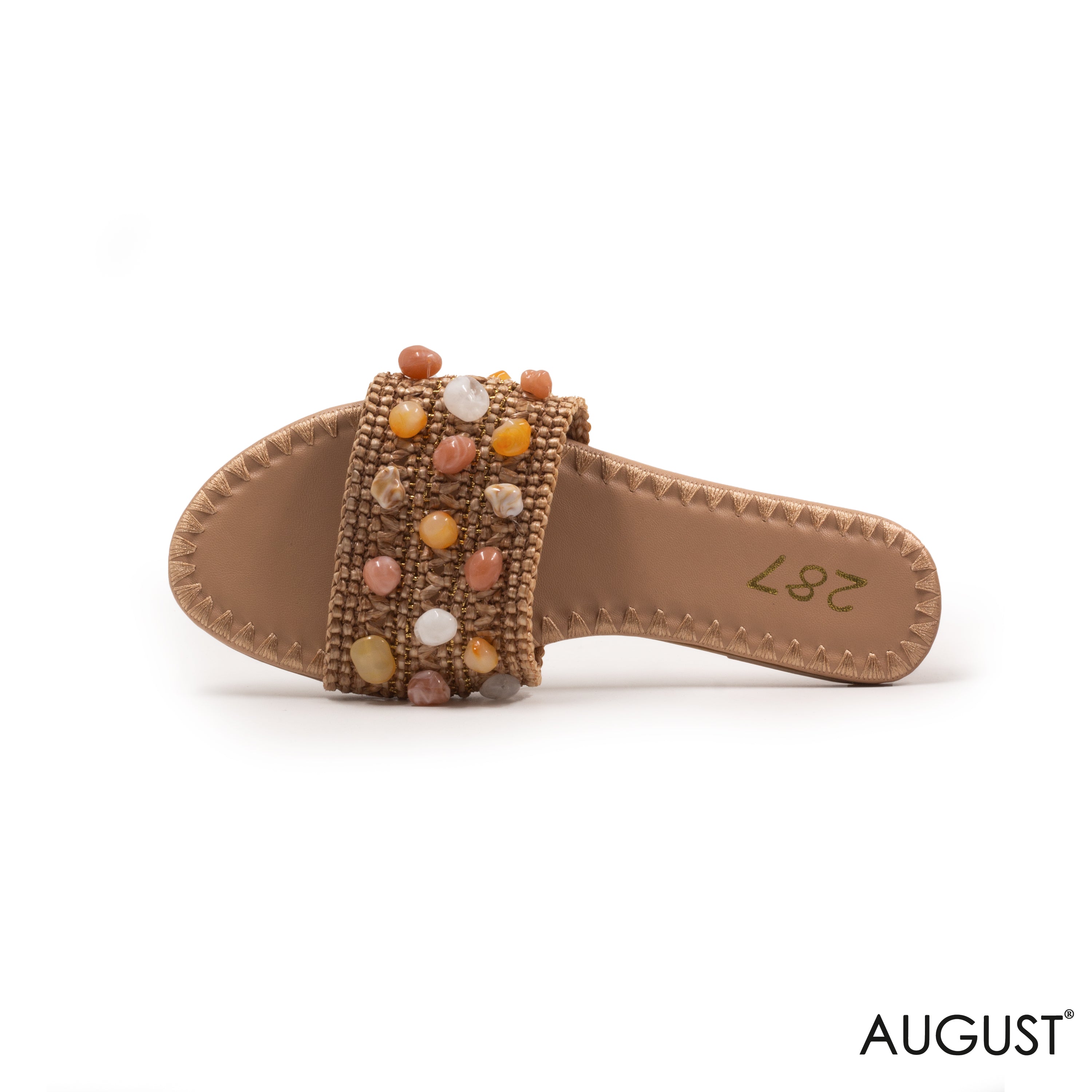 WOVEN STRAPS FLAT SLIPPER WITH DETAILS SHELLS