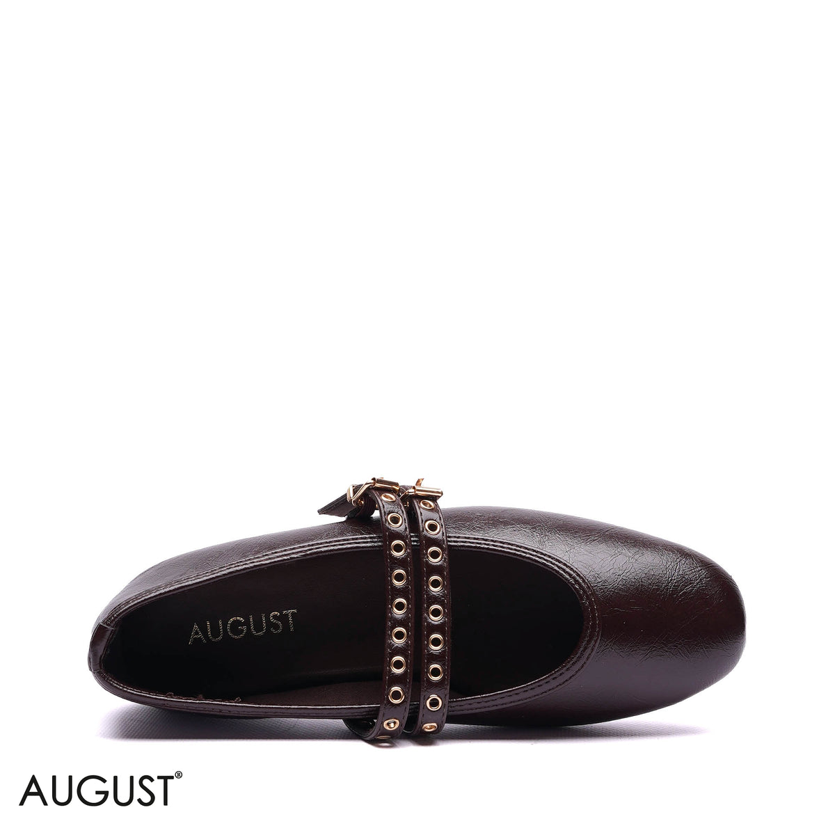 DOUBLE STRAP GROMMET BALLET FLATS