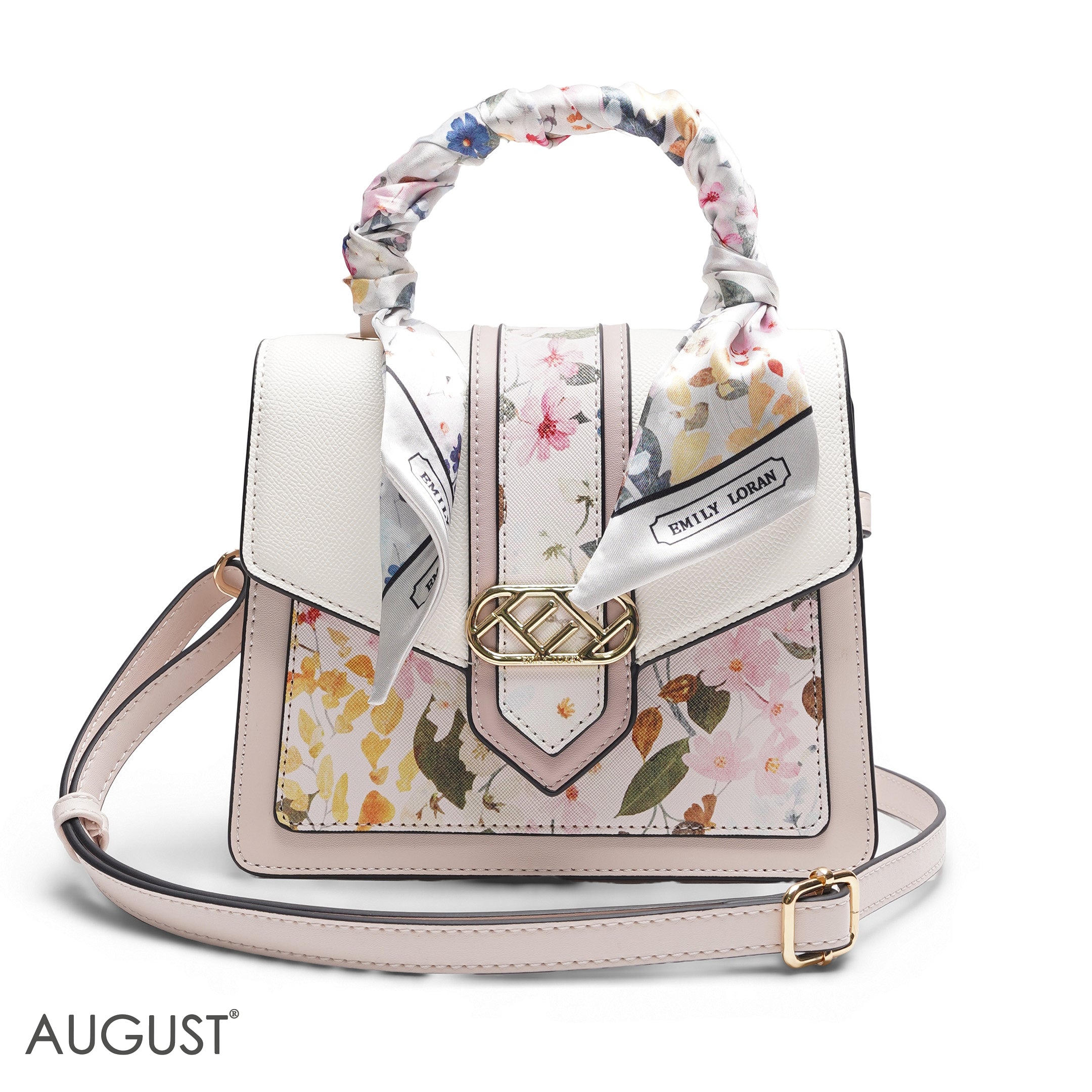 WHITE FLORAL WITH FLORAL SCARF