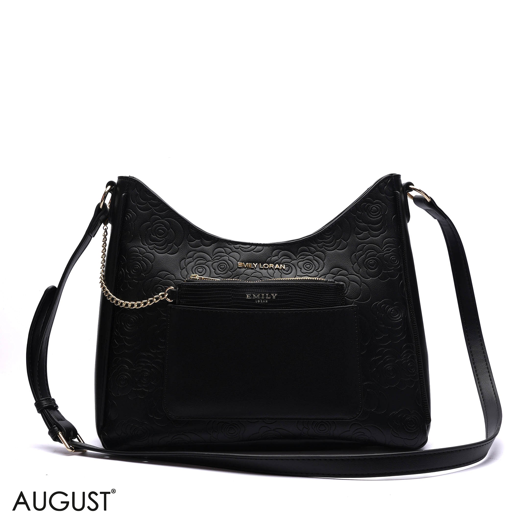 EMBOSSED ROSE SHOULDER BAG SET
