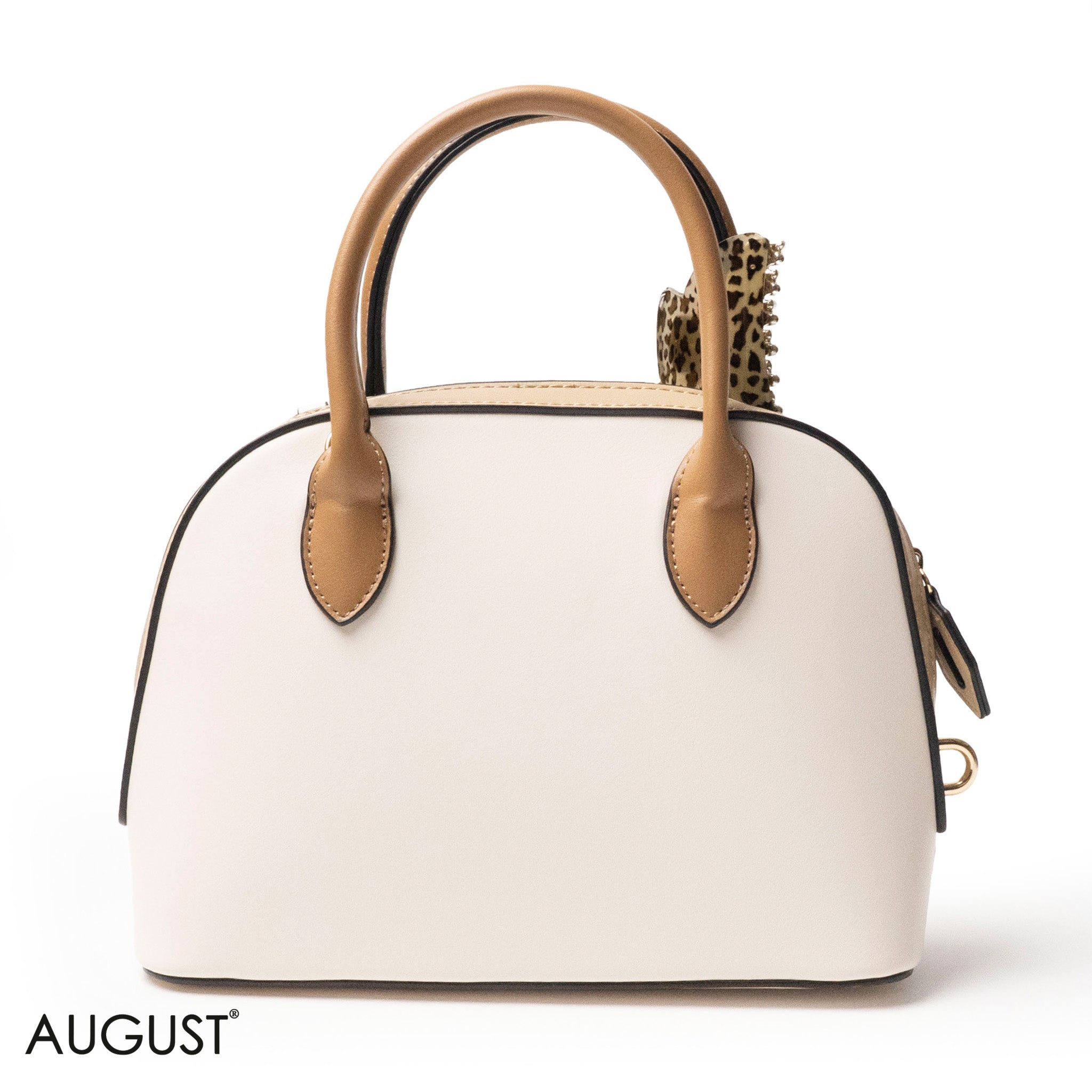 EMILY LORAN EMBOSSED LEATHER HANDBAG WITH ACCESSORIES - MED