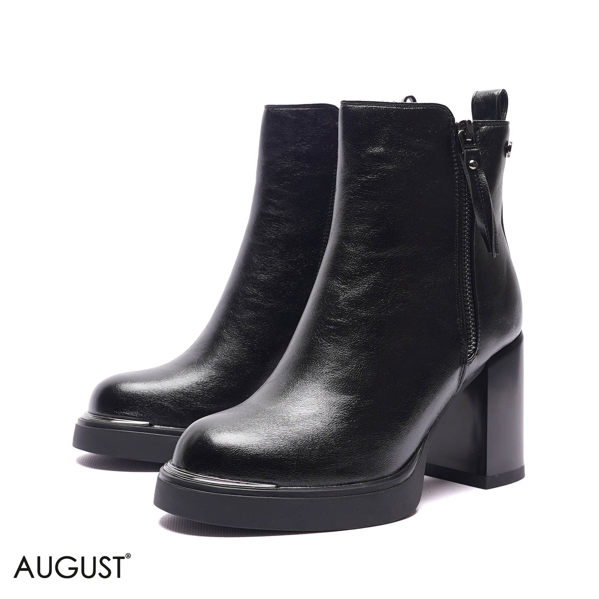 PLATFORM BLOCK HEEL ANKLE BOOTS