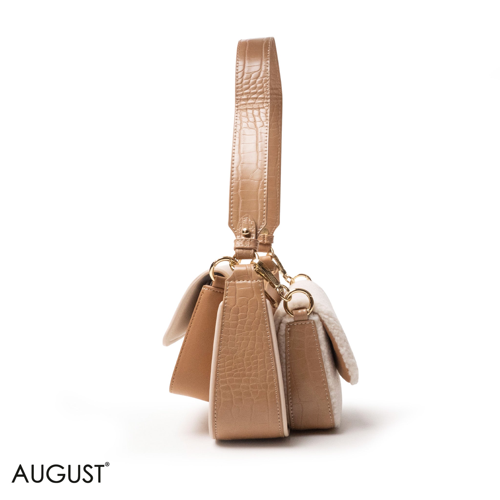 EMILY LORAN SHOULDERS BAG LEATHER AND FUR THREE-PIECES SET