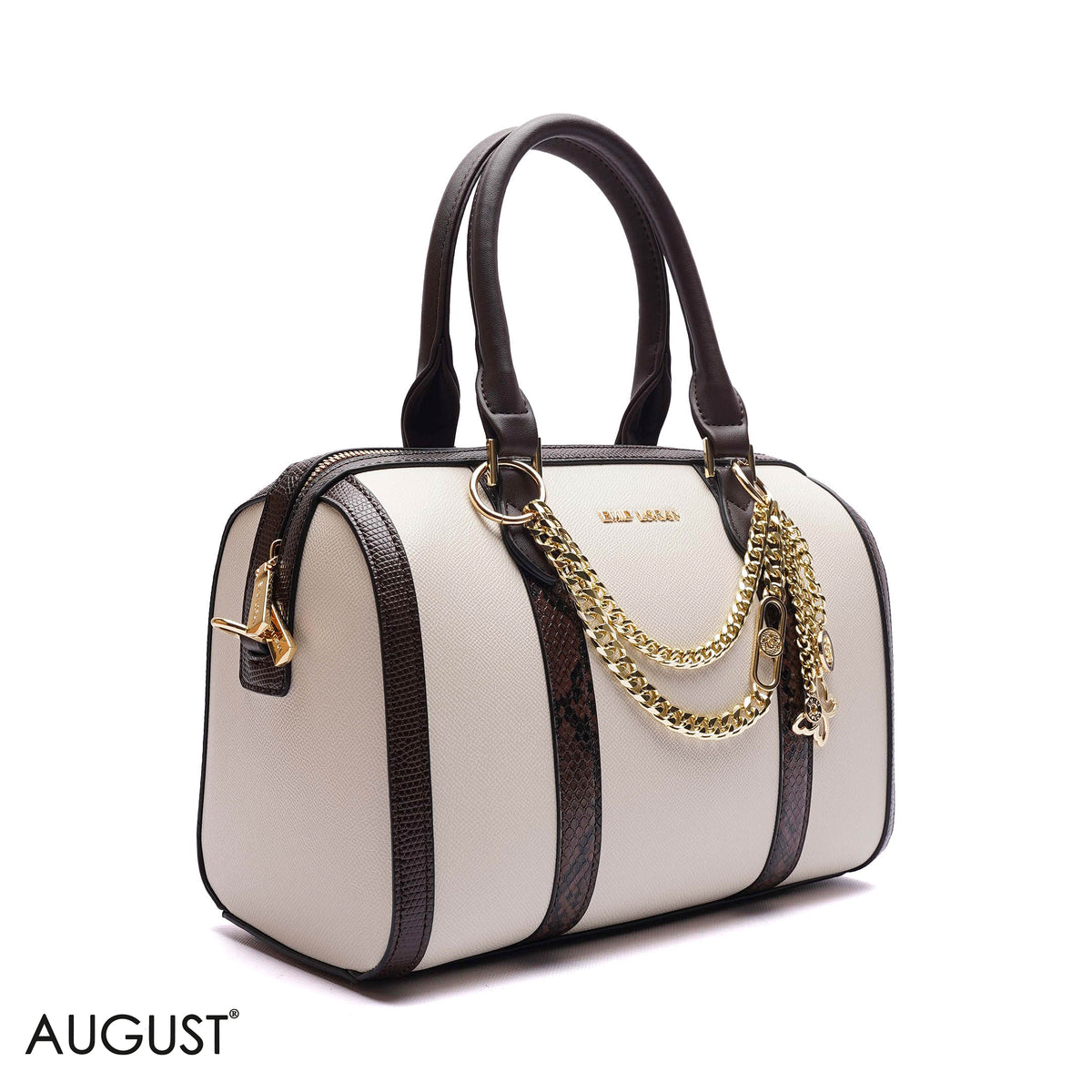 HANDBAG SOFT LEATHER WITH GOLD CHAIN - MEDIUM