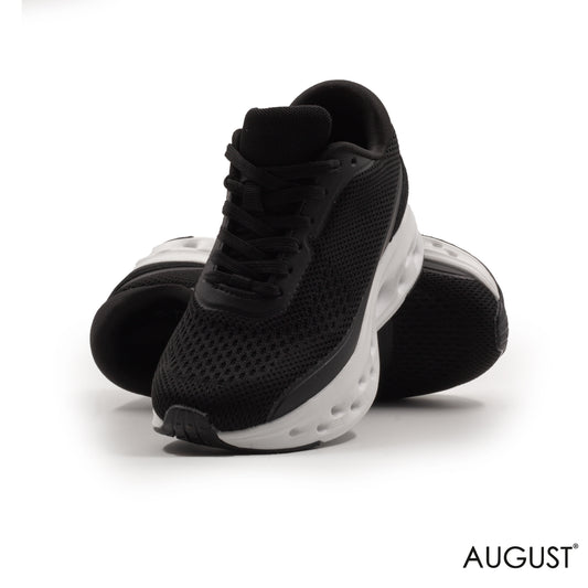 RUNNING SHOES WITH A CUSHIONED FOOTBED AND RUBBER OUTSOLE