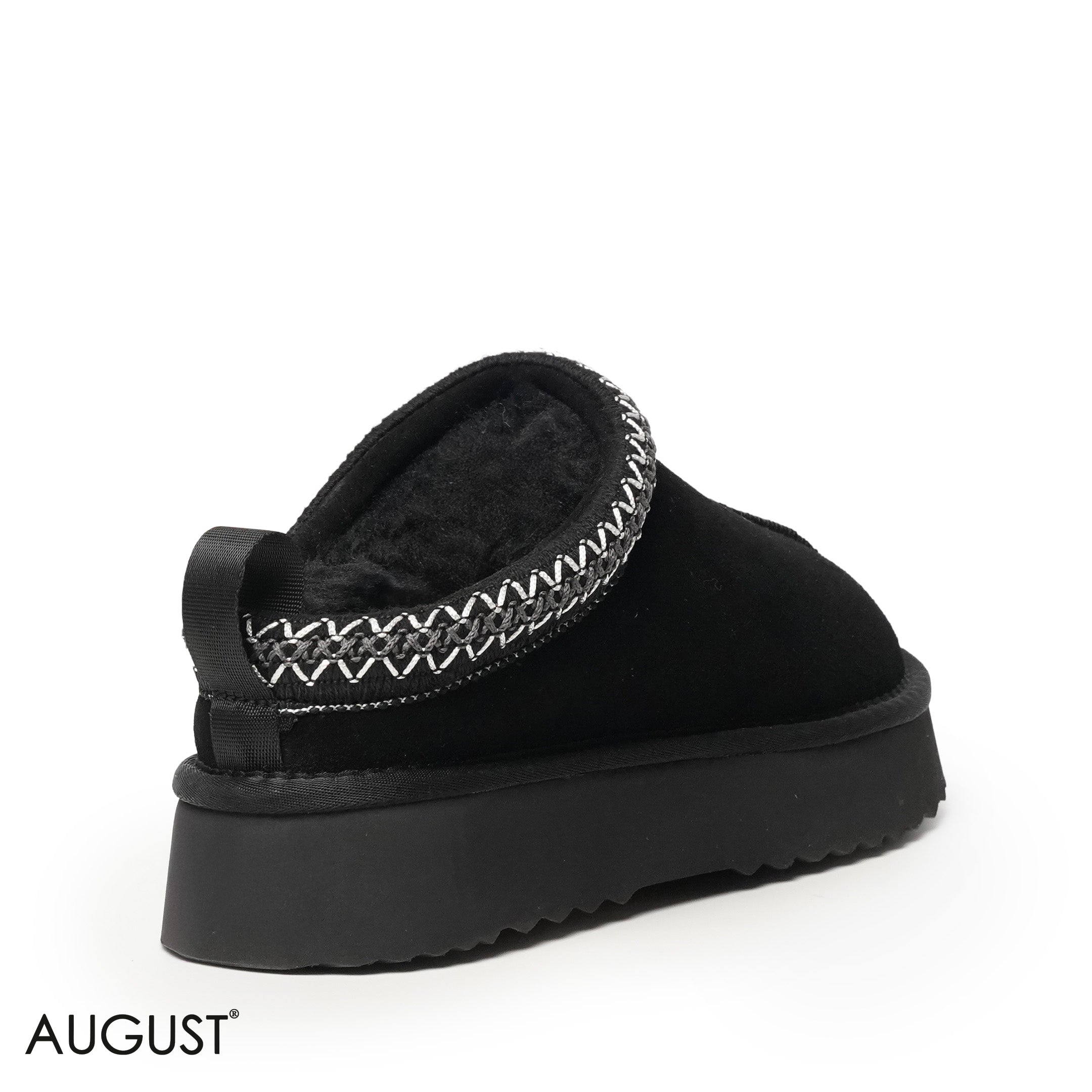 BLACK SUEDE LEATHER UGGS WITH DETAIL TOUCH