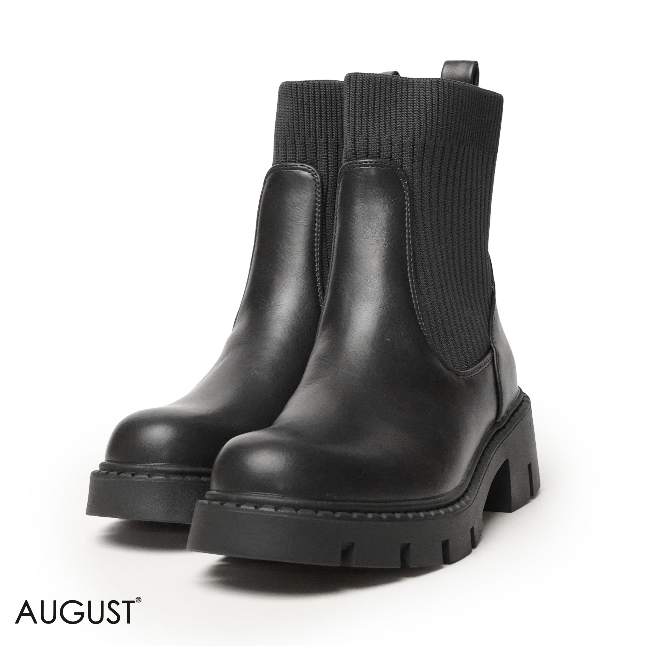 STRETCHY SOCK ANKLE BOOTS WITH CHUNKY SOLE