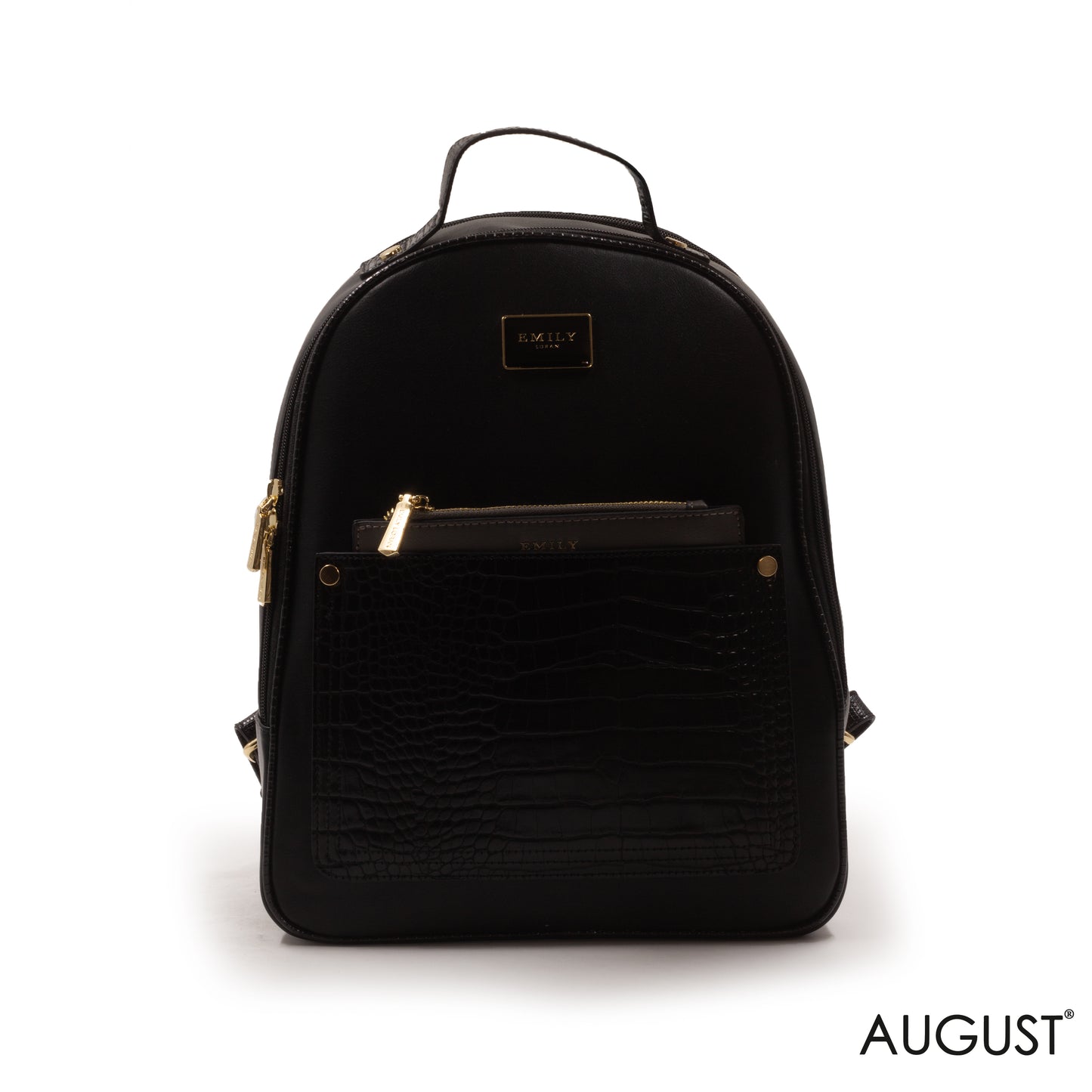 BLACK CROC BACKPACK WITH MINI WALLET