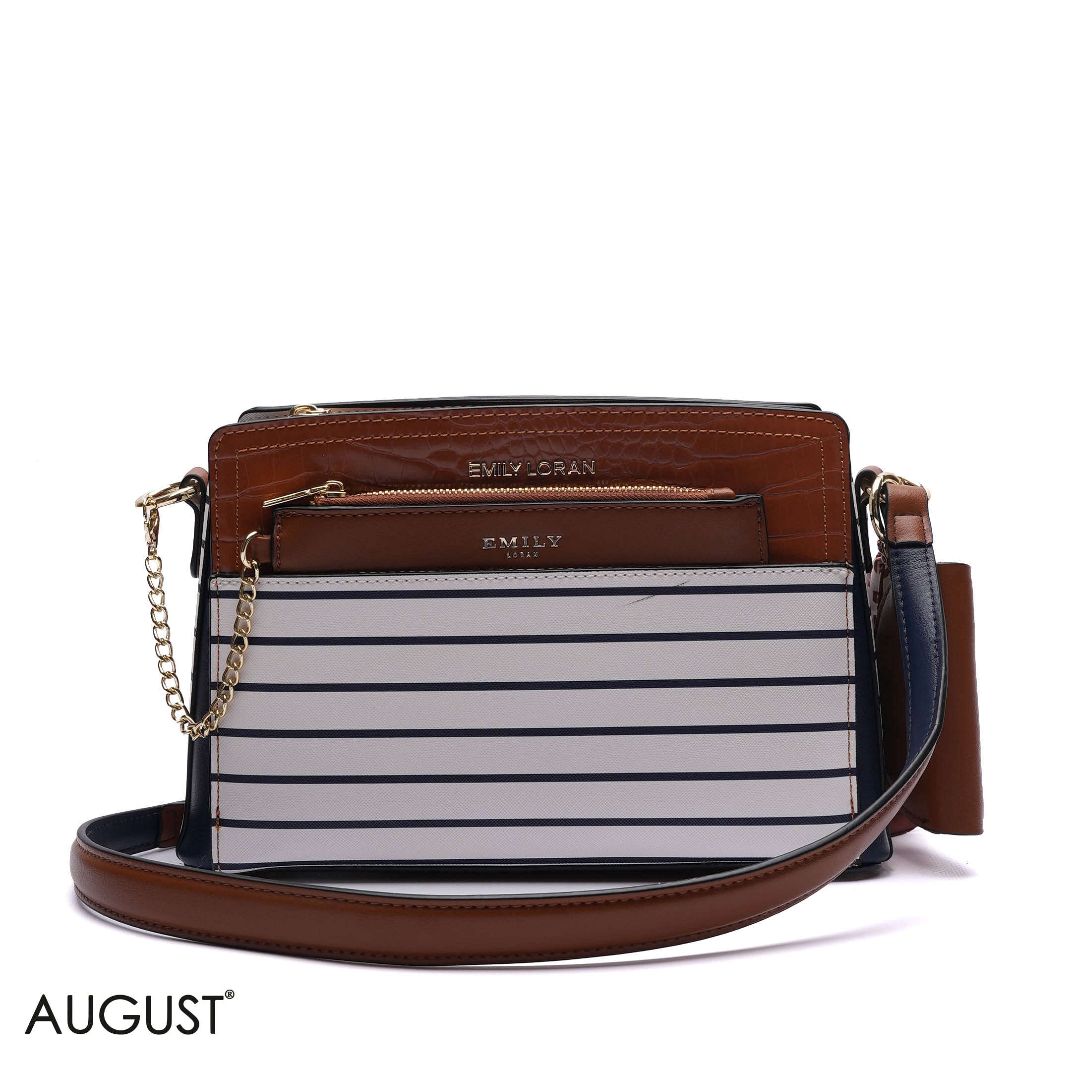 EMBOSSED FLORAL CROSSBODY BAG WITH POUCH