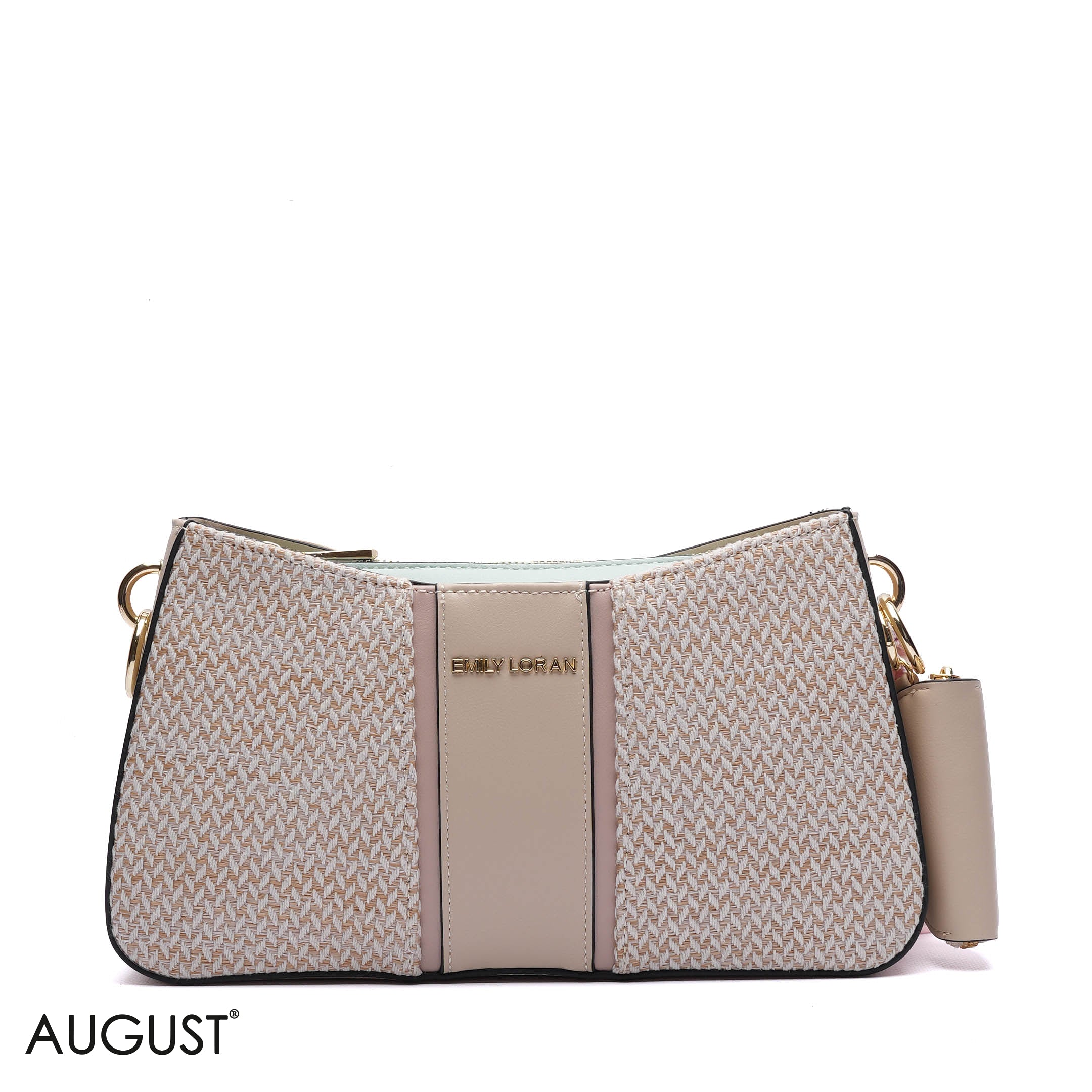 WOVEN PANELLED SHOULDER BAG