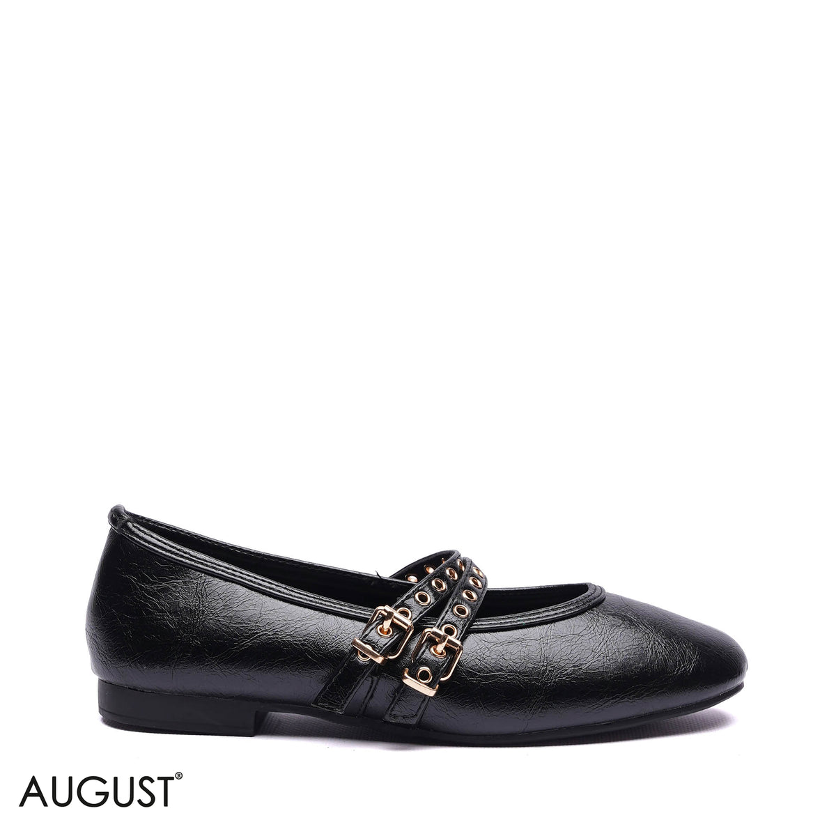 DOUBLE STRAP GROMMET BALLET FLATS
