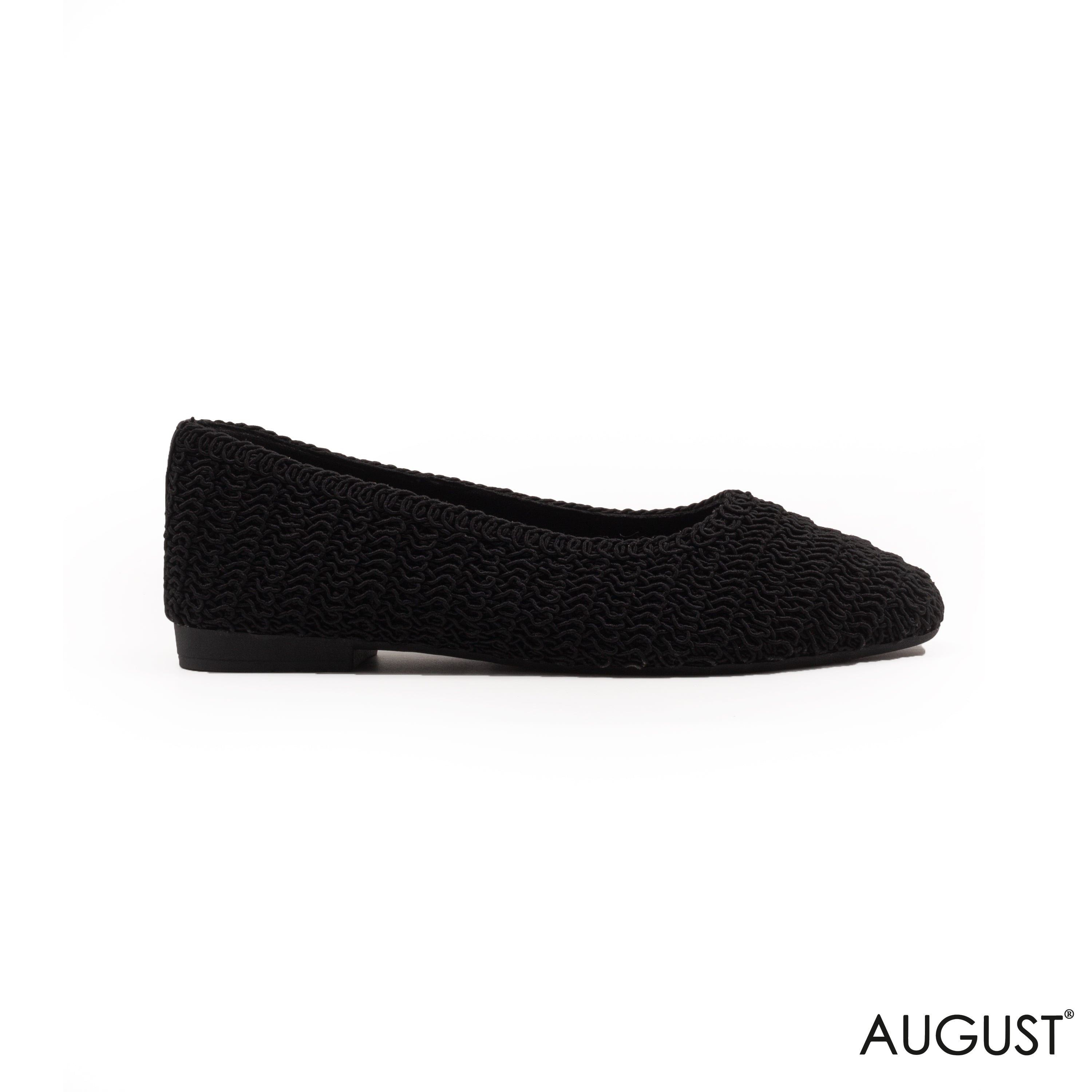 WOVEN BLACK BALLET FLAT