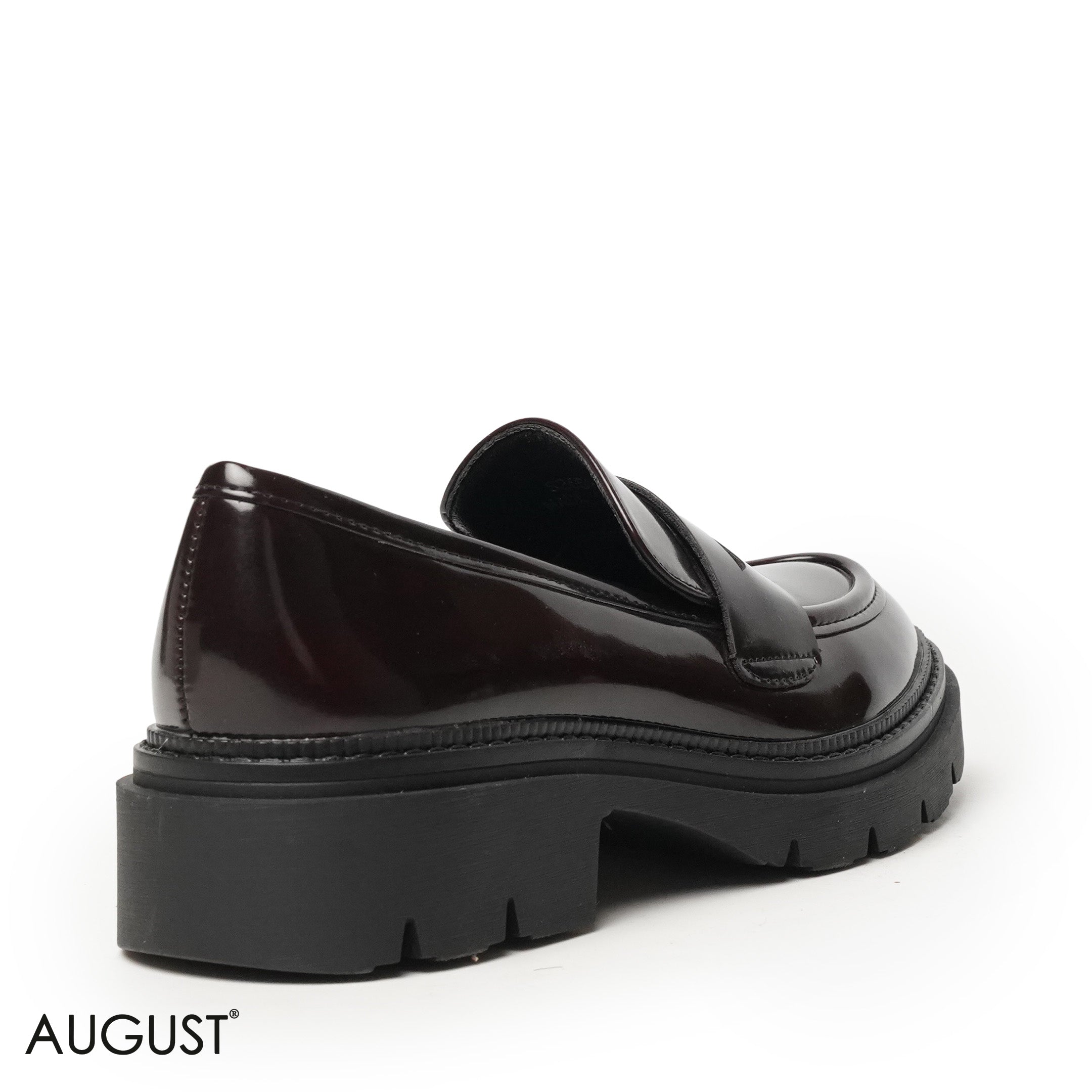 GLOSSY LEATHER LOAFERS WITH CHUNKY SOLE