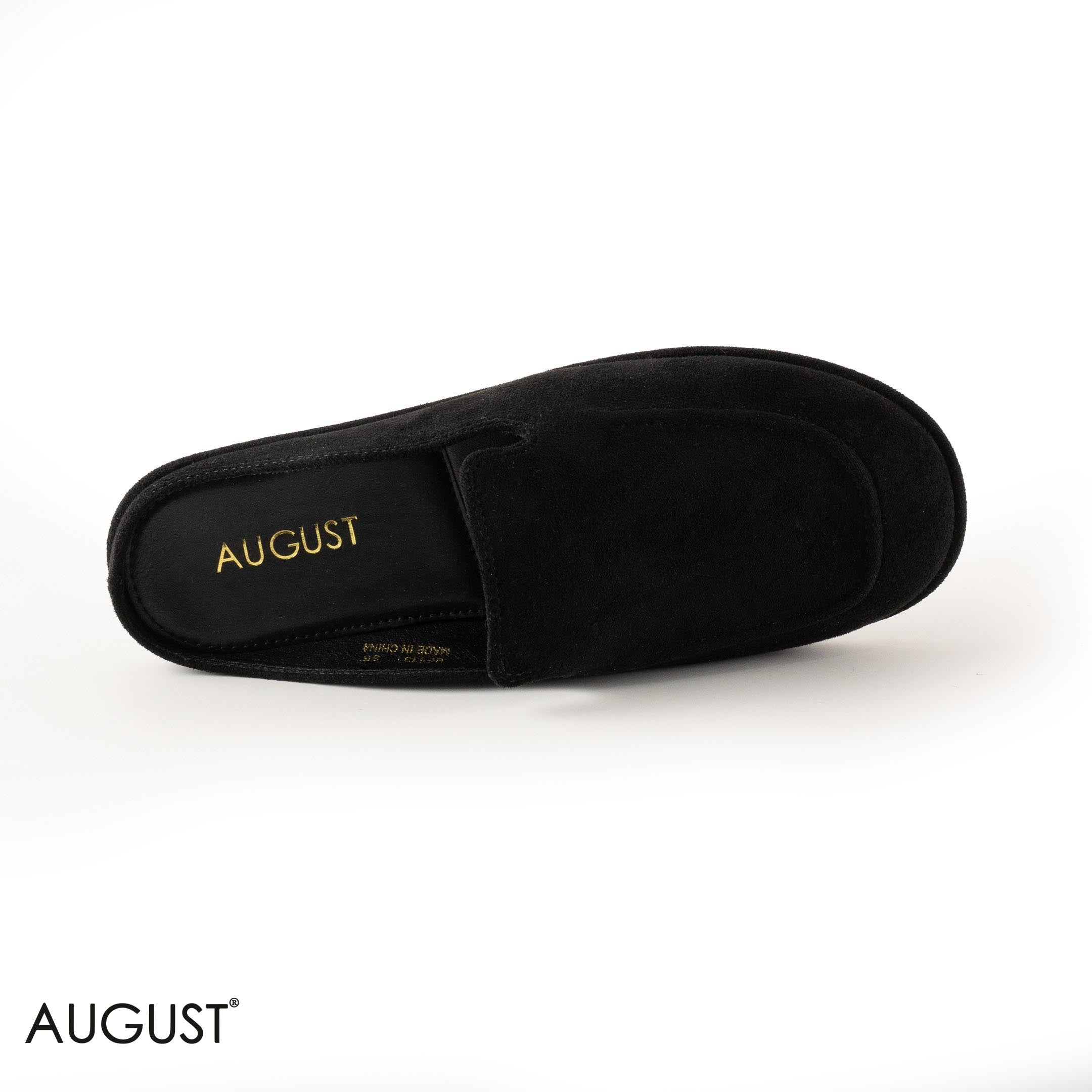 BLACK SUEDE LEATHER WITH THIN SLIPPERS