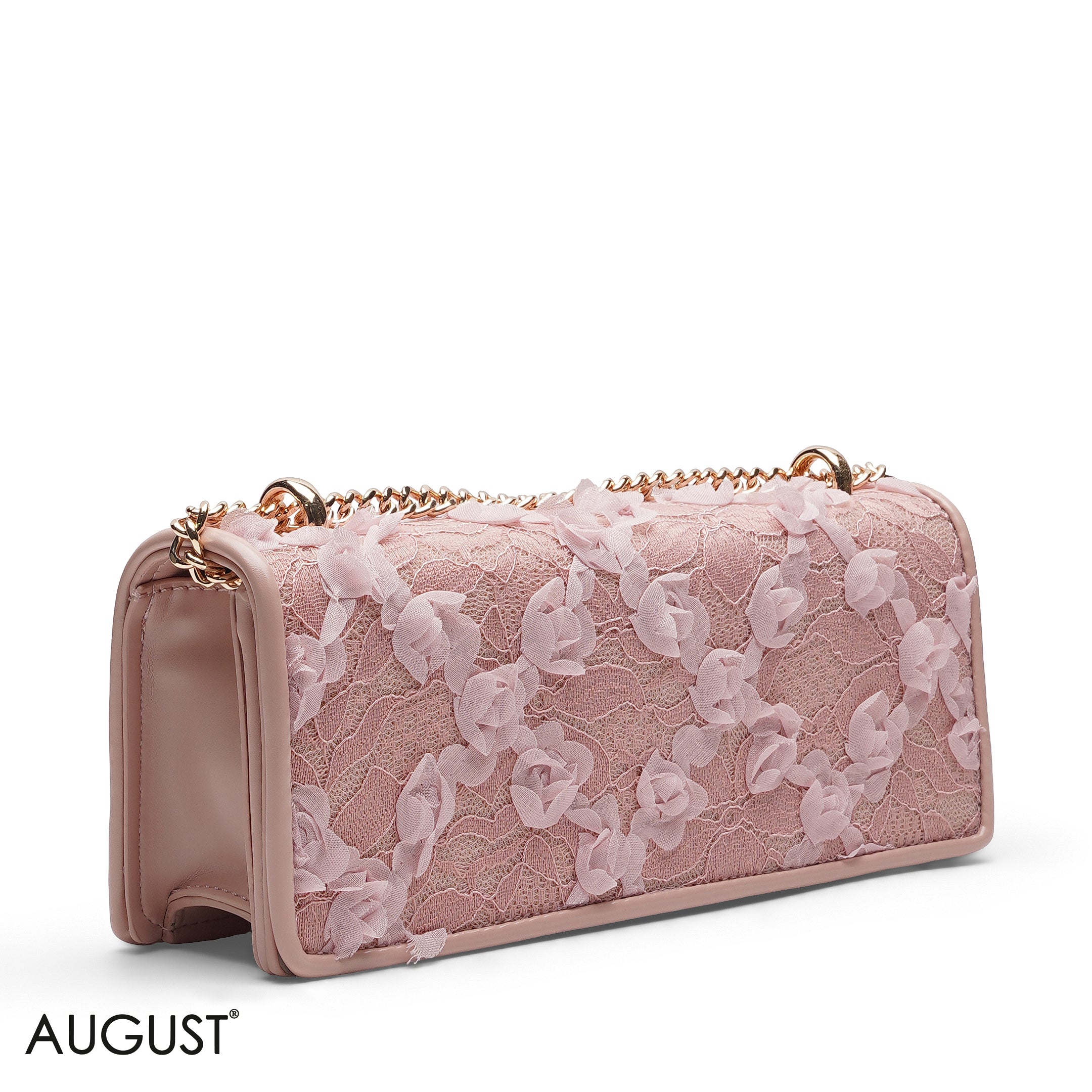PINK STRIPED TEXTURE HARD SHELL BOX CLUTCH