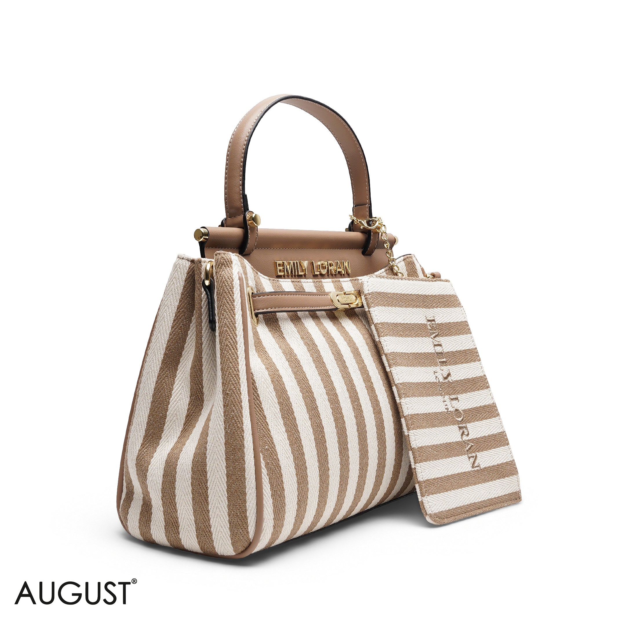 EMILY LORAN STRIPED CANVAS BAG