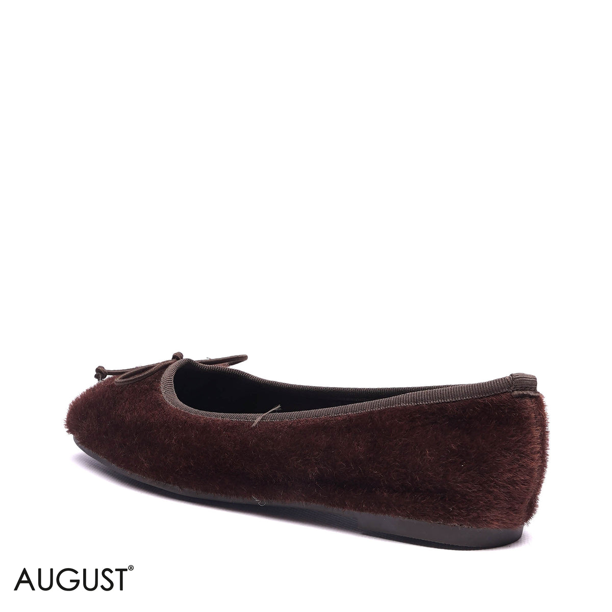 FAUX FUR BOW BALLET FLATS