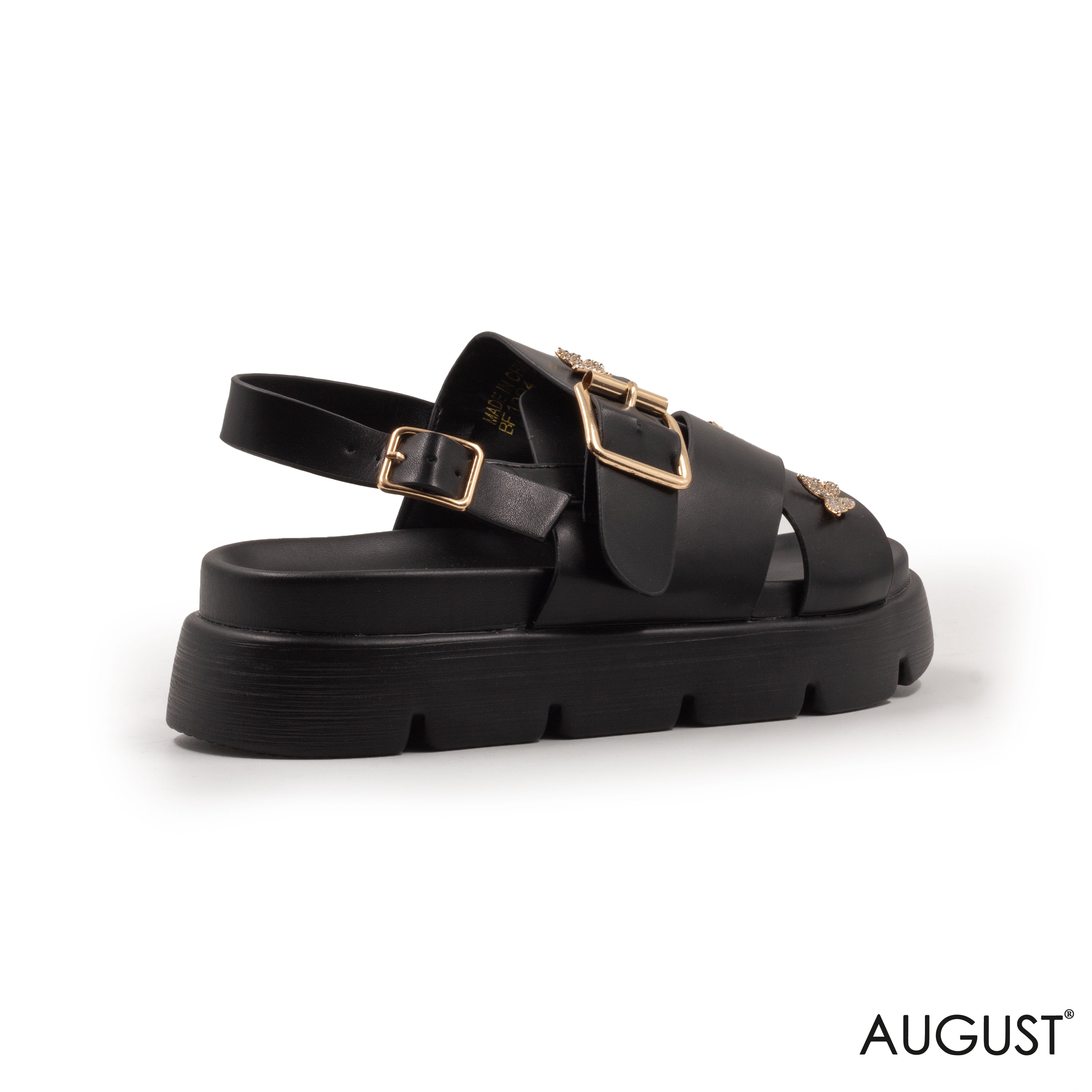 LEATHER THICK SANDALS WITH DETAILS BUTTERFLIES