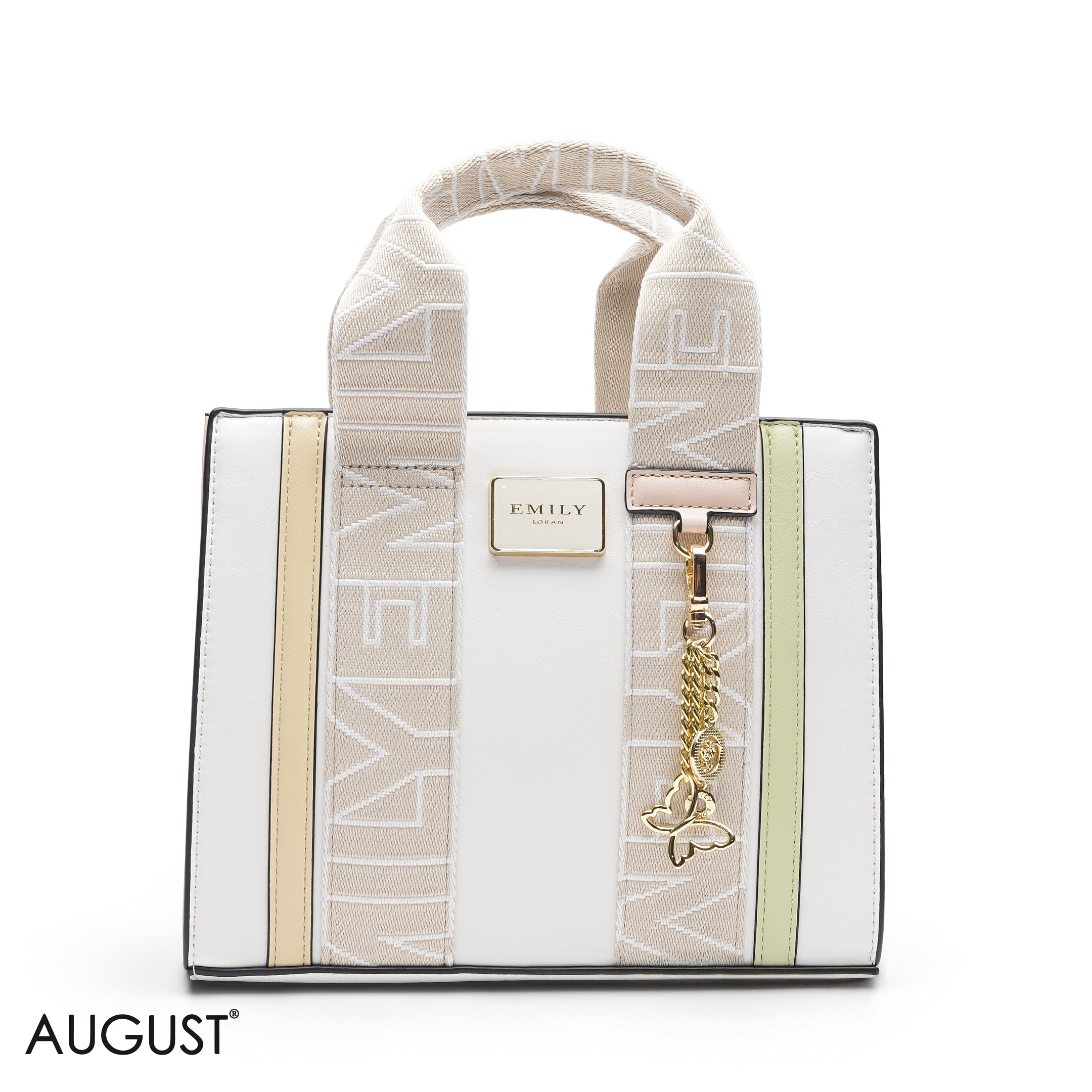 MULTI COLOR TOTE BAG WITH SCARF HANDLE - MED