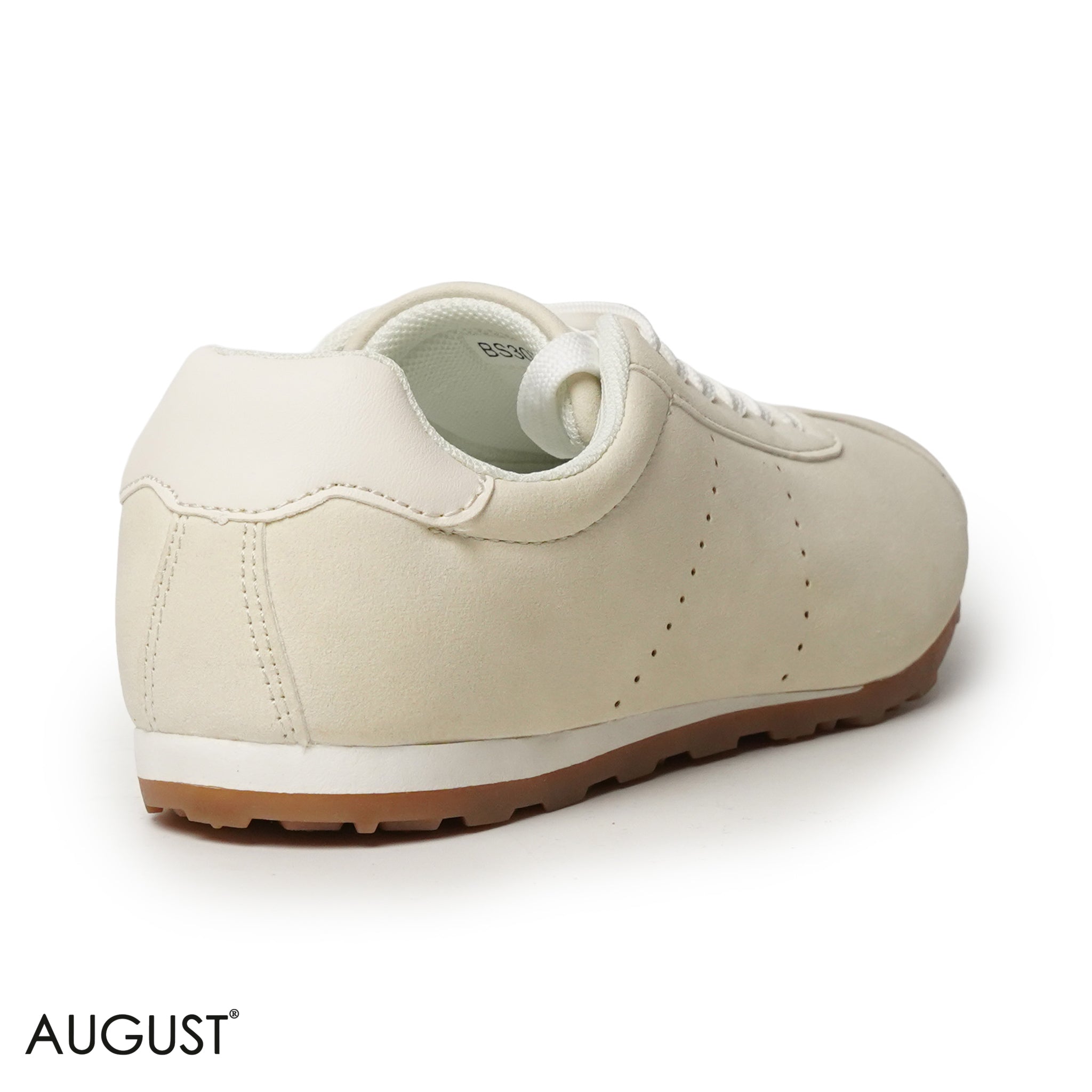 BEIGE SUEDE LEATHER SNEAKERS WITH RUBBER SOLE