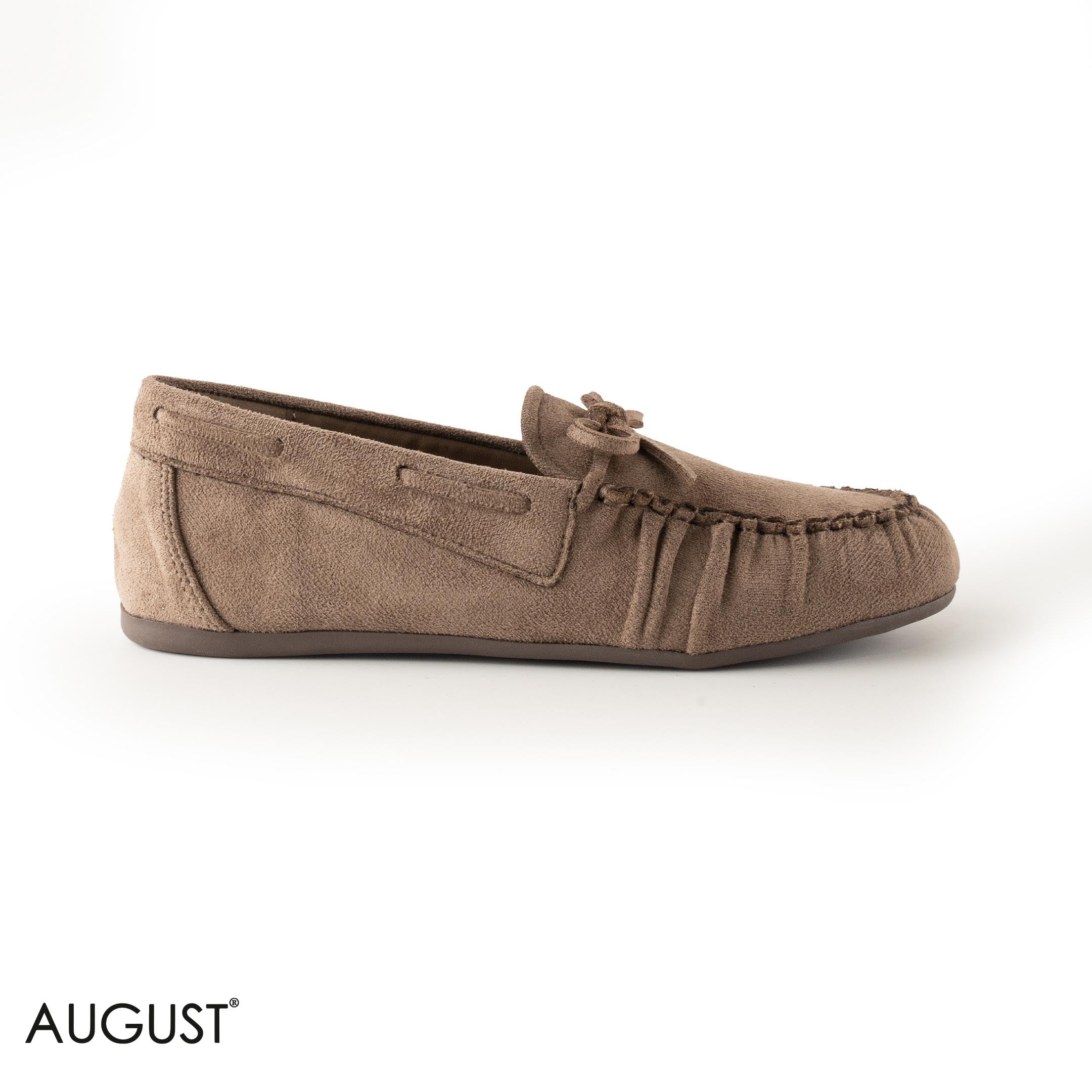 KHAKI SUEDE LEATHER WITH MINI BOW