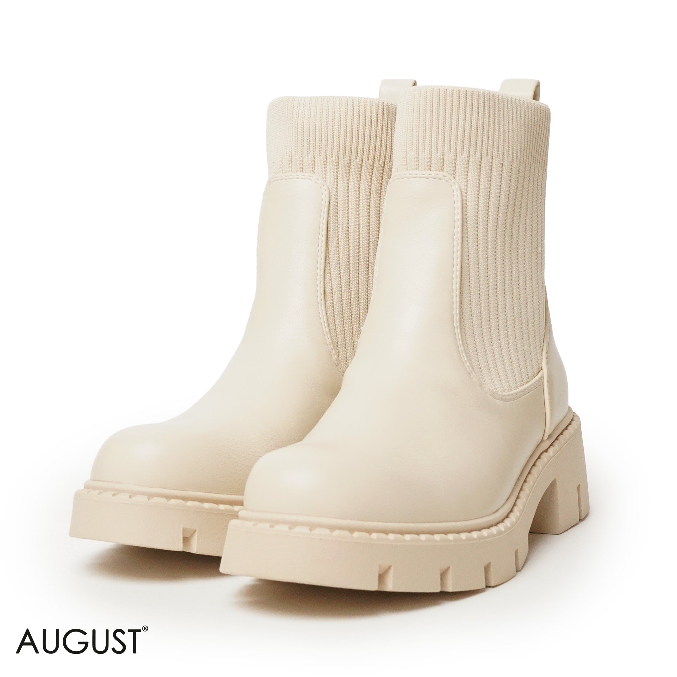 STRETCHY SOCK ANKLE BOOTS WITH CHUNKY SOLE