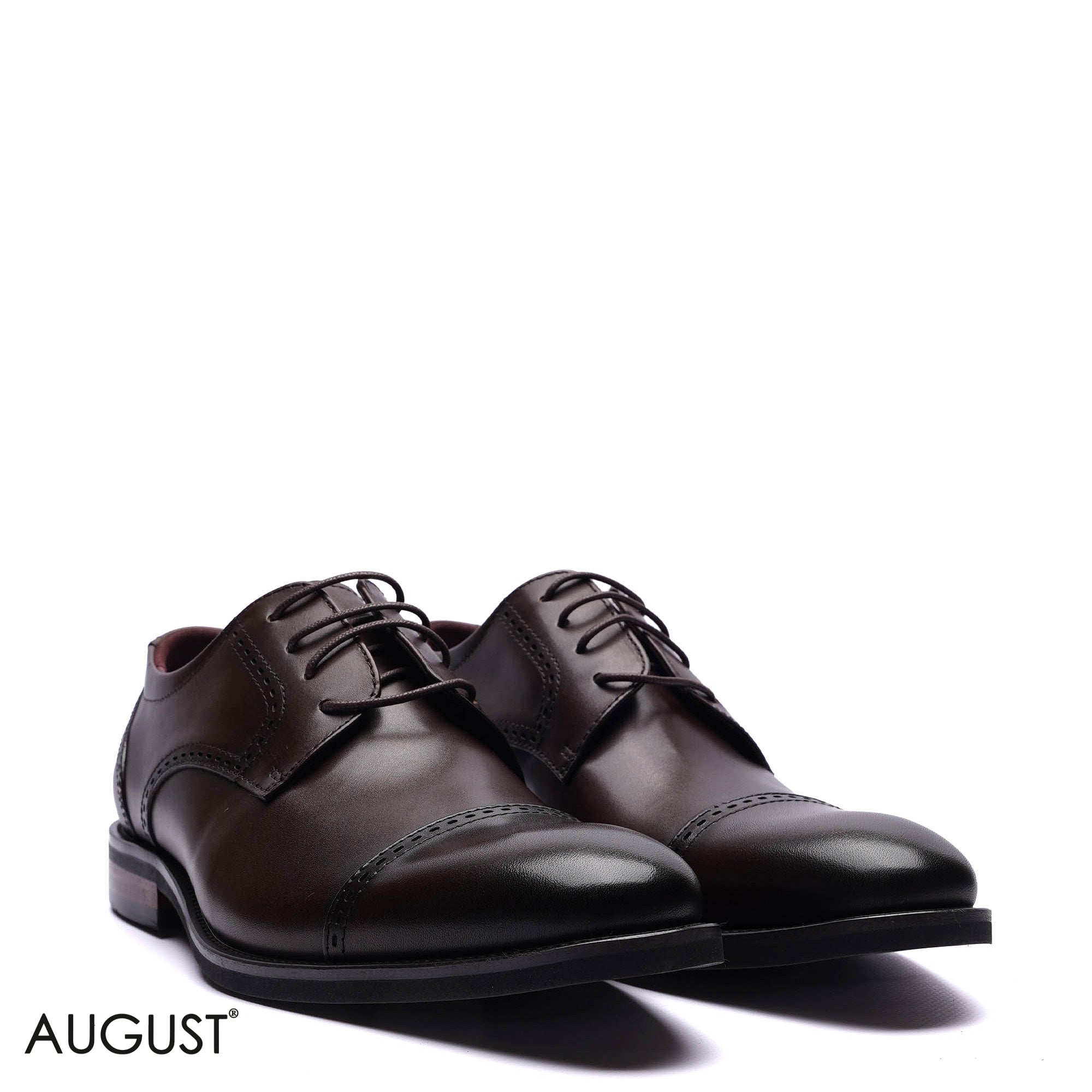 Premium Leather Cap-Toe Derby Shoes