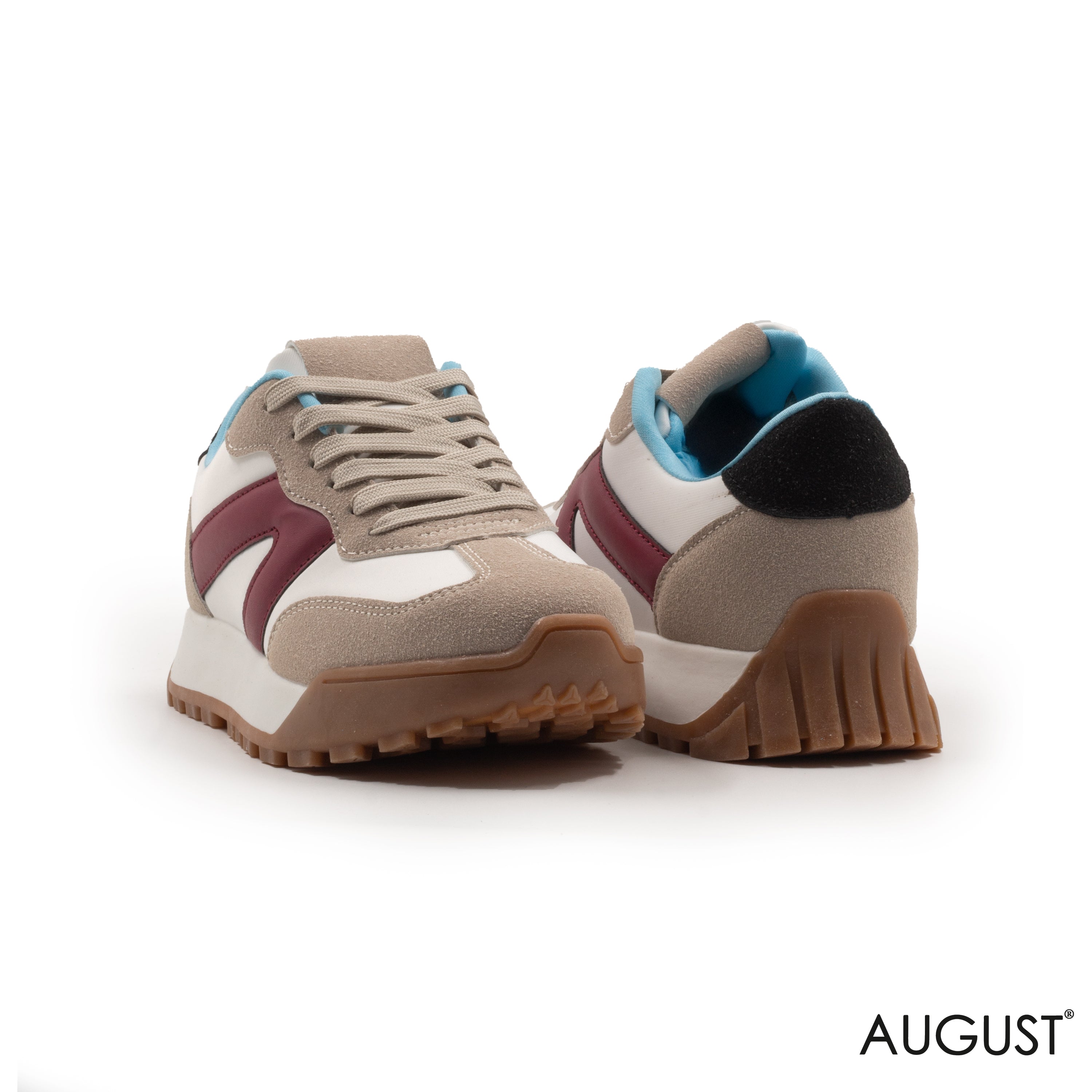 SNEAKERS NYLON-BLEND AND TRIMMED WITH LEATHER AND SUEDE RUBBER SOLE